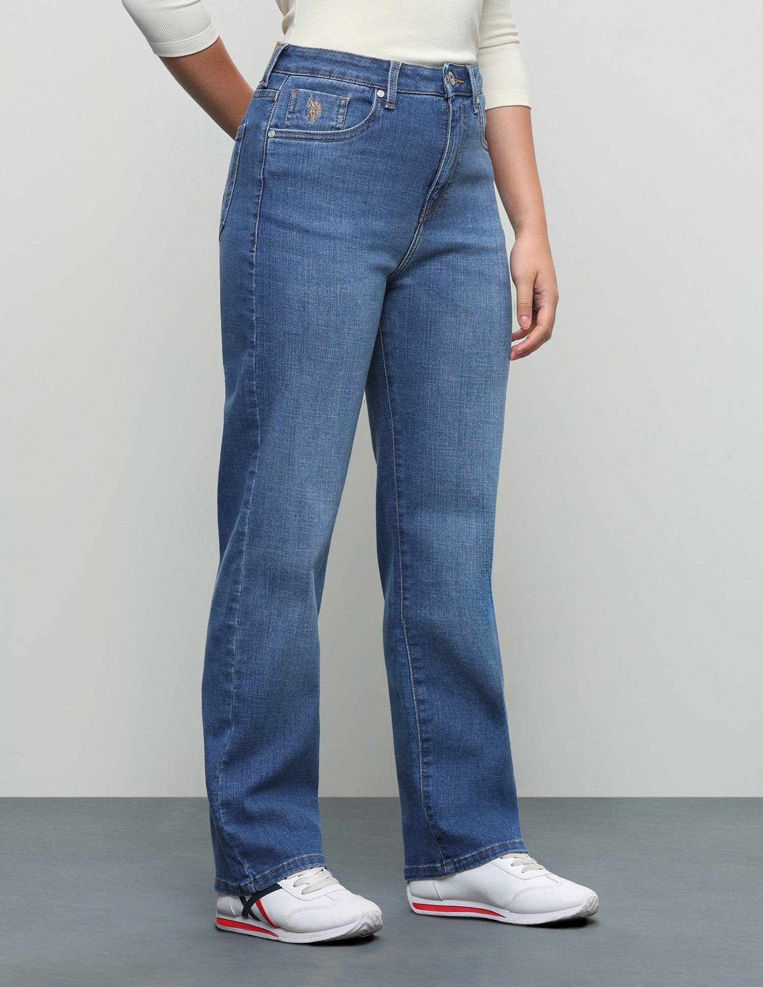 Whiskered Straight Fit Jeans Blue - U.S. Polo Assn. India | Large