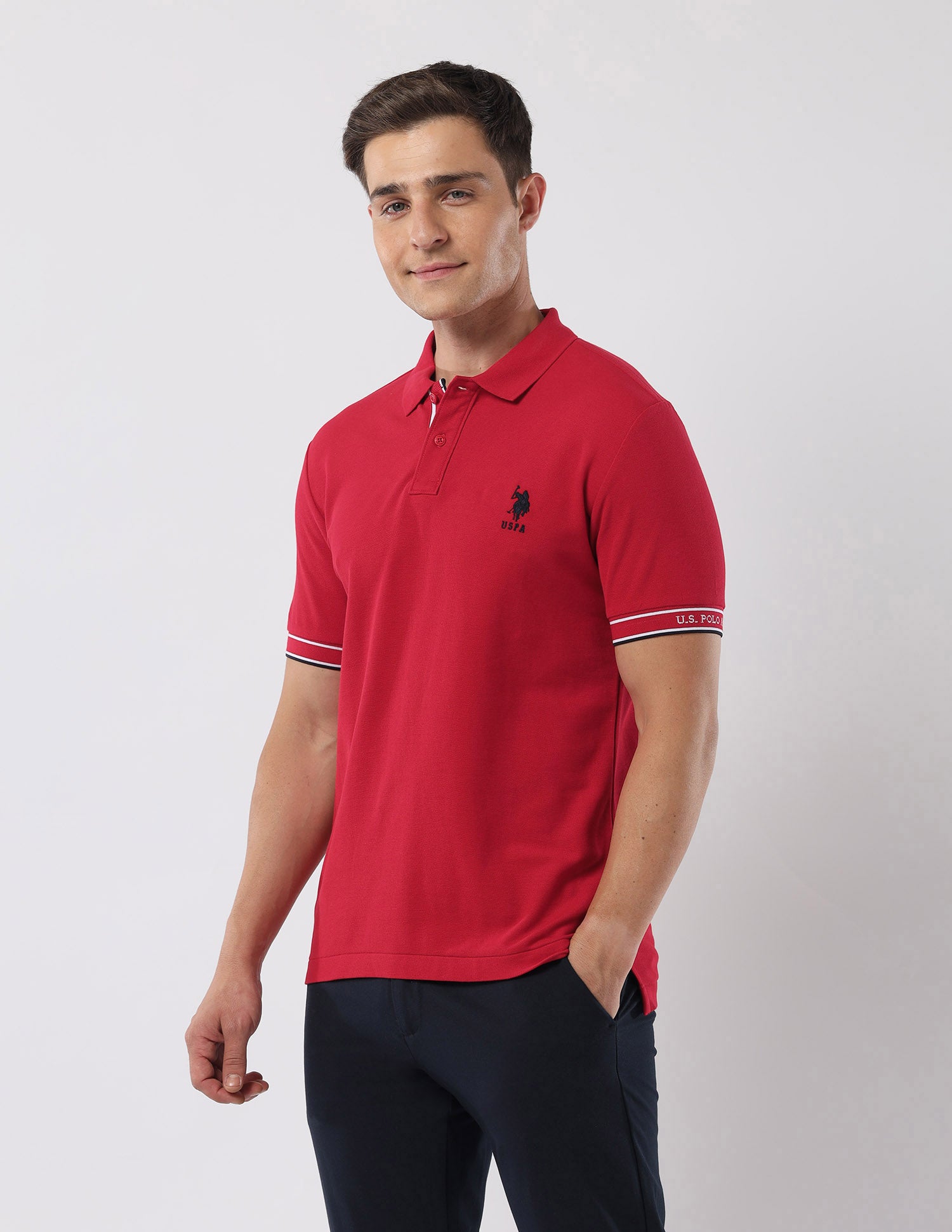 Solid 135 Anniversary Polo Shirt Red - U.S. Polo Assn. India | Large
