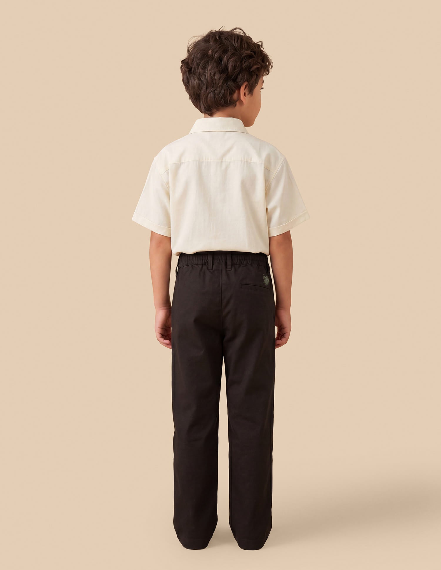 Solid Slim Fit Trousers Brown - U.S. Polo Assn. India | Large
