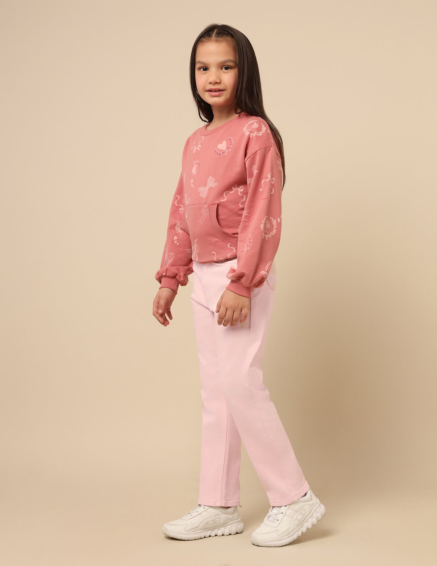 Girls Regular Fit Mid Rise Jeans Pink - U.S. POLO ASSN. | Large