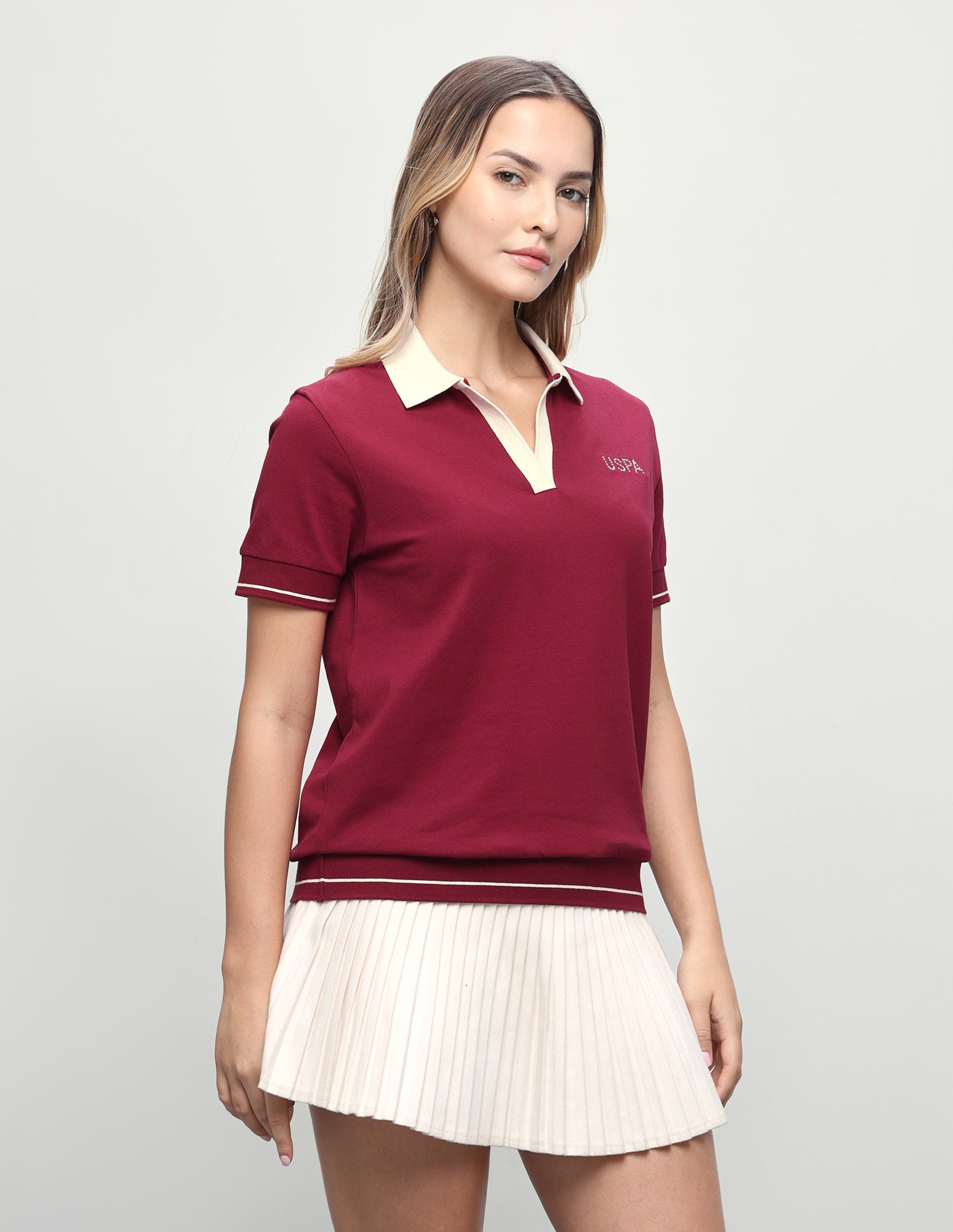 Solid Relaxed Fit Polo Shirt Dark Red - U.S. Polo Assn. India | Large