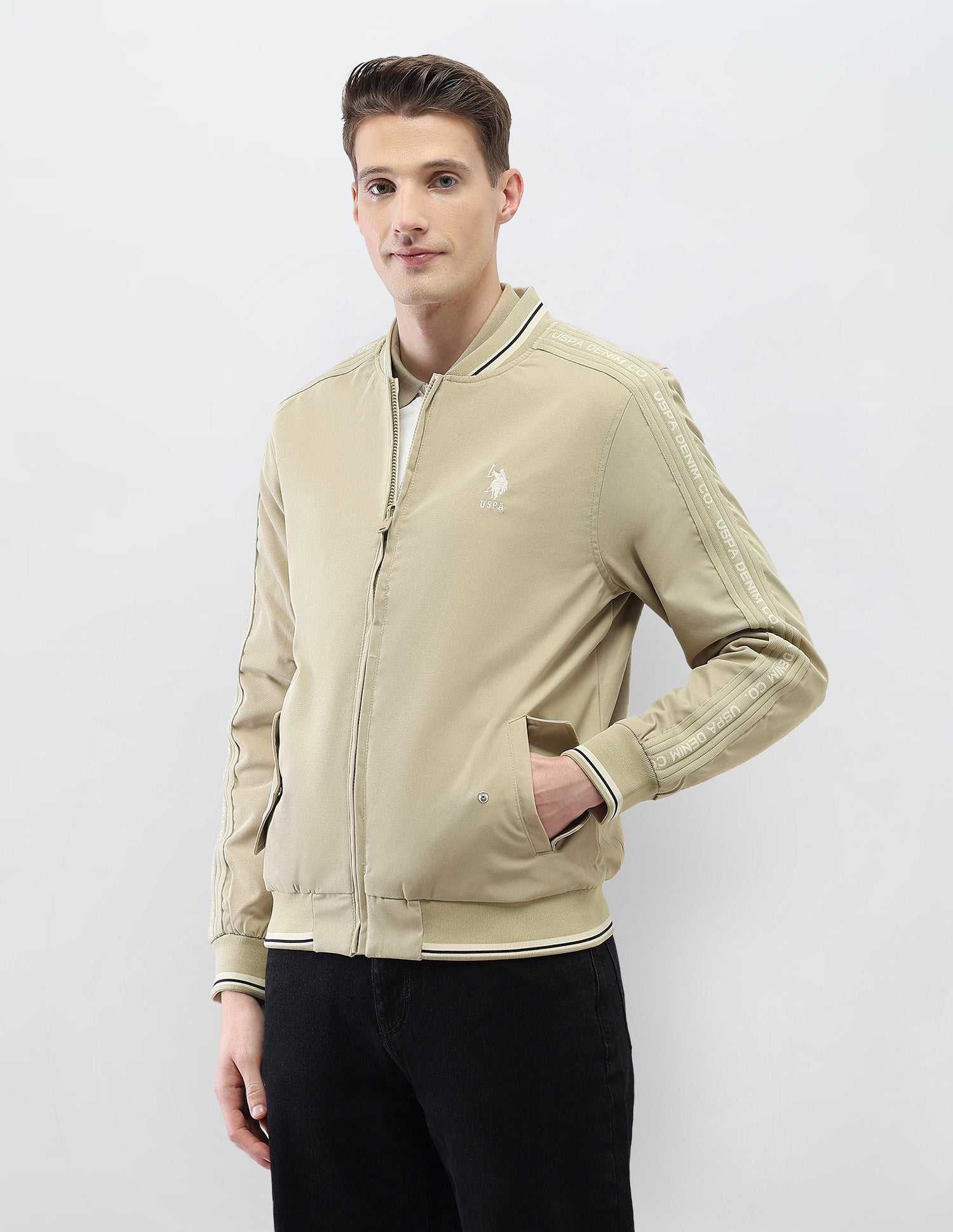 Reversible Regular Fit Jacket Beige - U.S. Polo Assn. India | Large