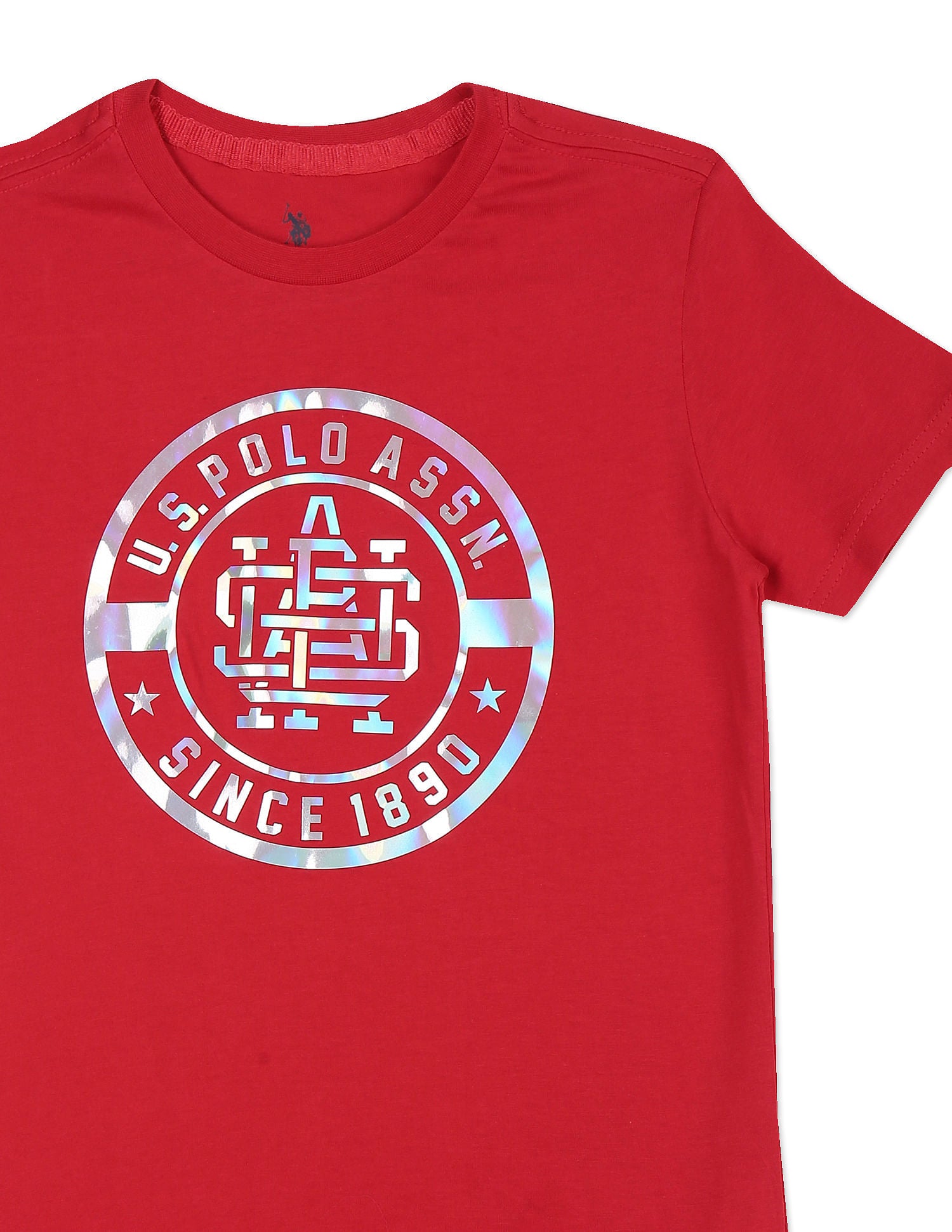 Crew Neck Graphic Print T-Shirt Red - U.S. POLO ASSN. | Large