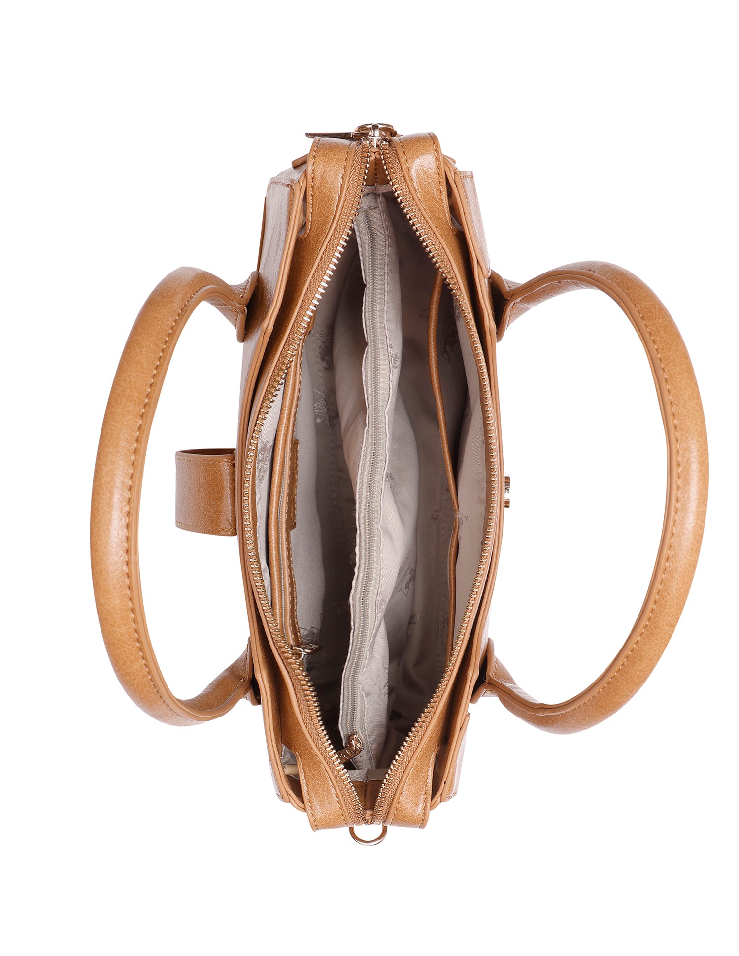 Women Ami Textured Satchel Bag Tan - U.S. POLO ASSN. | Large