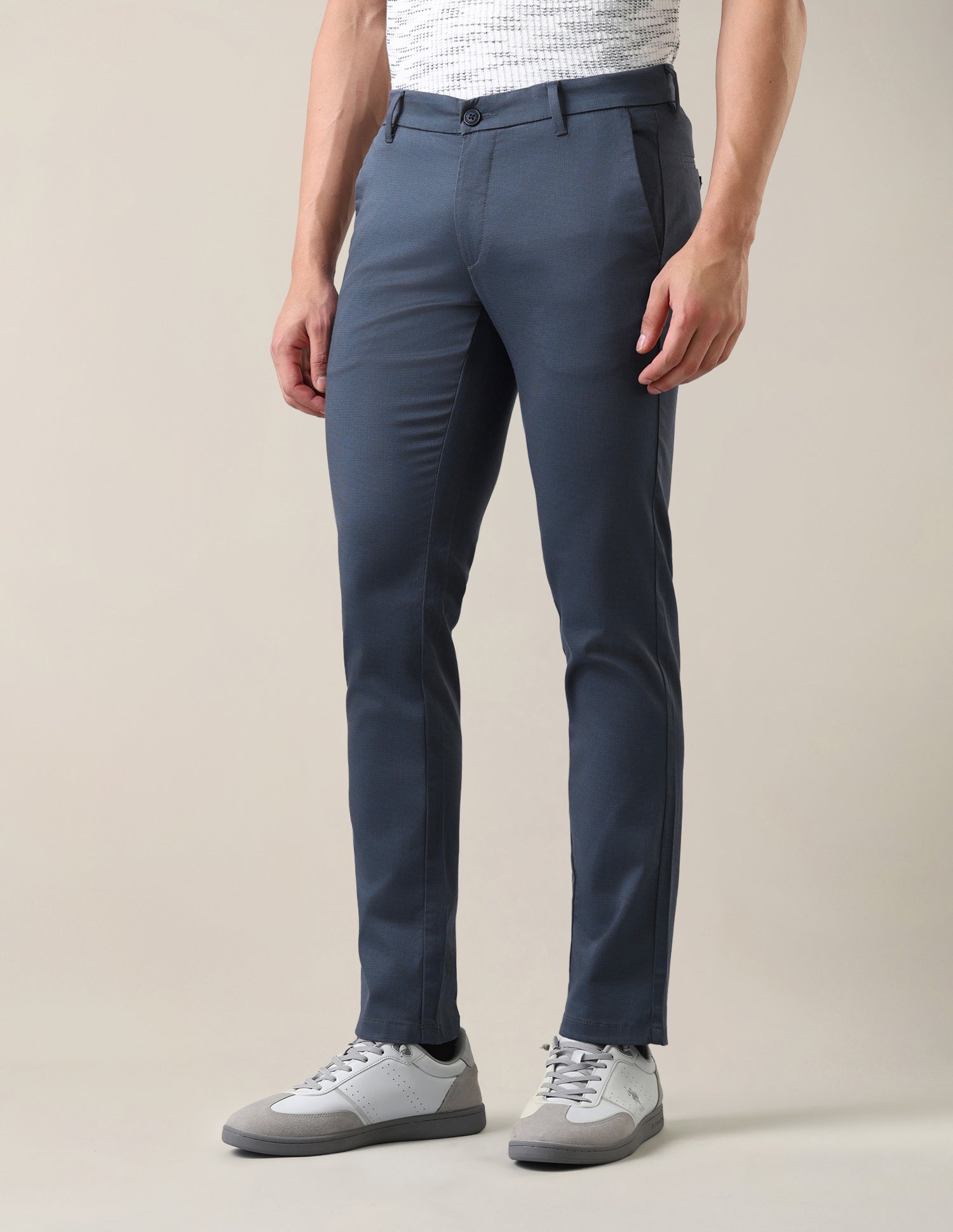 Denver Slim Fit Satin Trousers Navy - U.S. Polo Assn. India | Large
