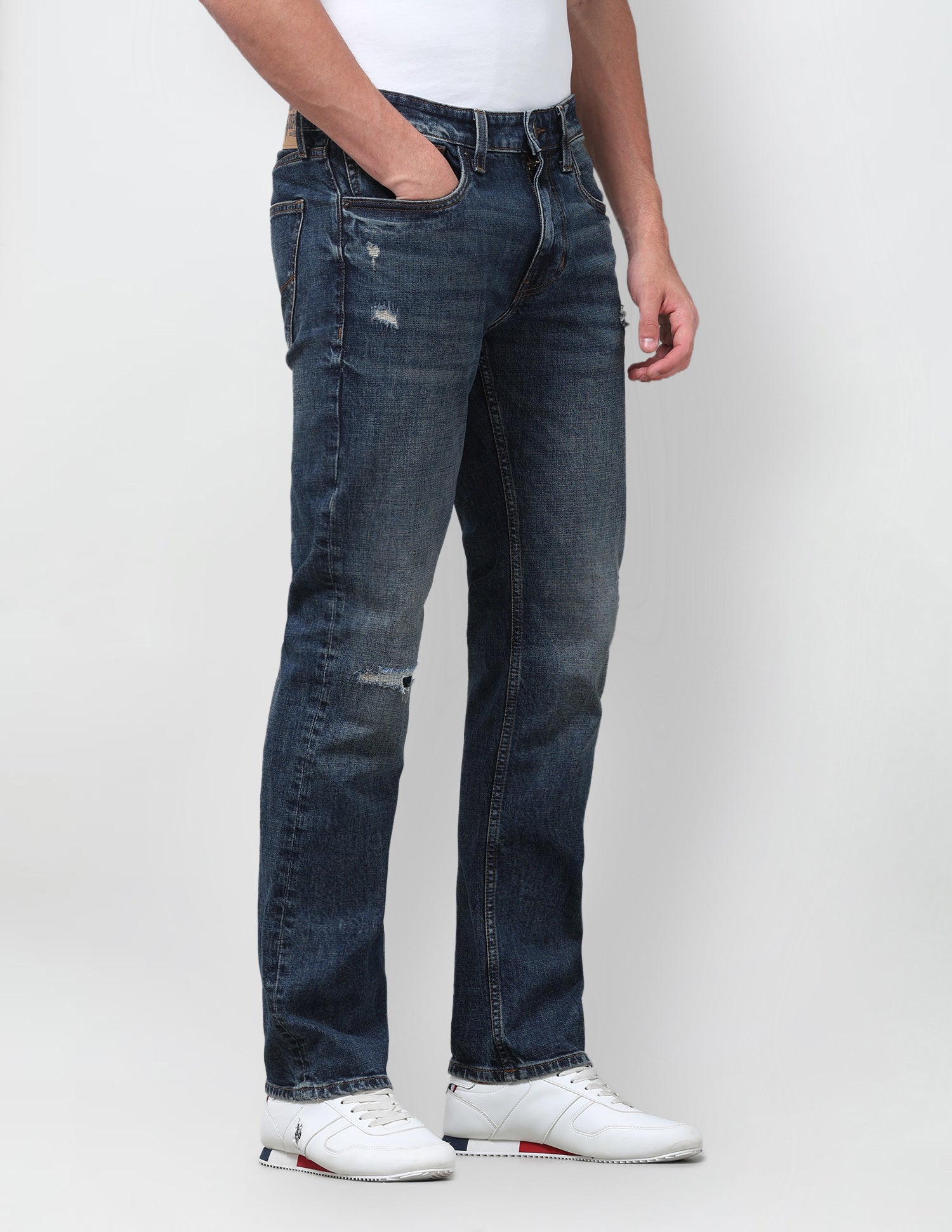 Harold Slim Straight Fit Blue Jeans Dark Blue - U.S. Polo Assn. India | Large