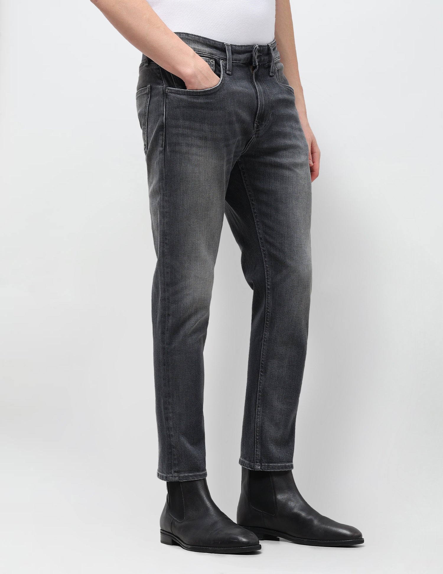 Cole Comfort Cropped Fit Grey Jeans Grey - U.S. Polo Assn. India | Large