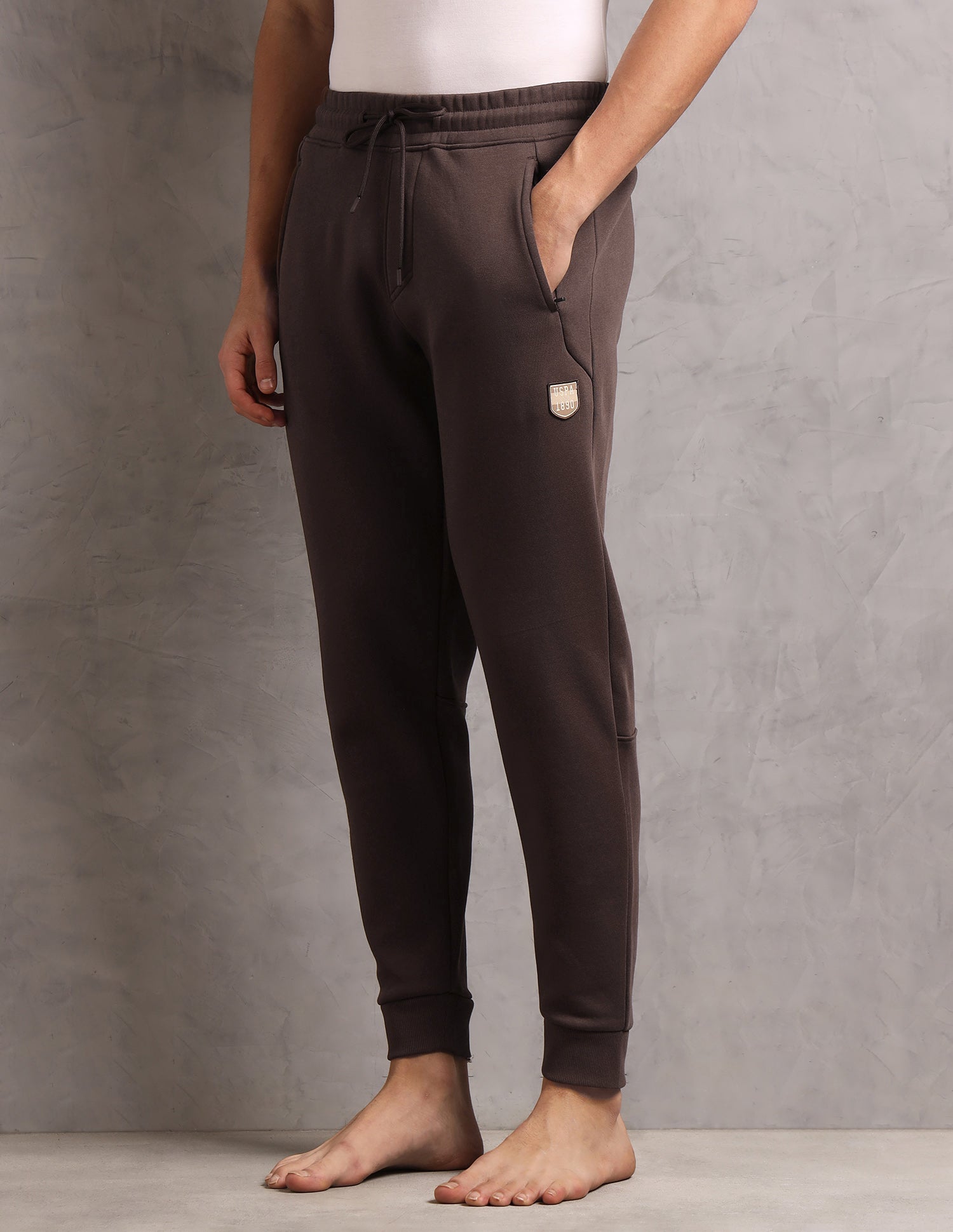 Comfort Fit  Cotton OJ008-PL  Lounge Joggers - Pack Of 1 Brown Tint - U.S. Polo Assn. India | Large