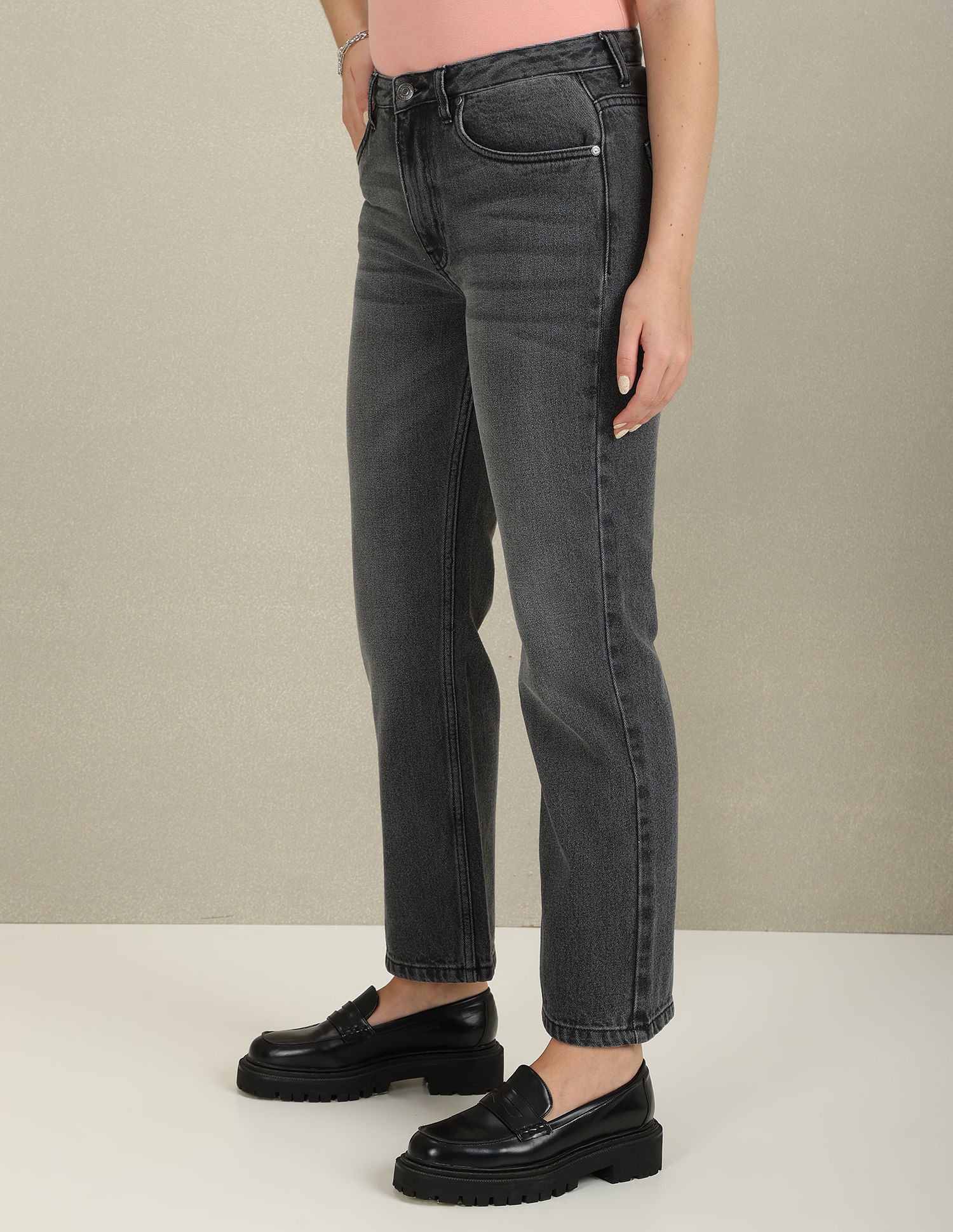 Straight Fit Mid Rise Jeans Grey - U.S. Polo Assn. India | Large
