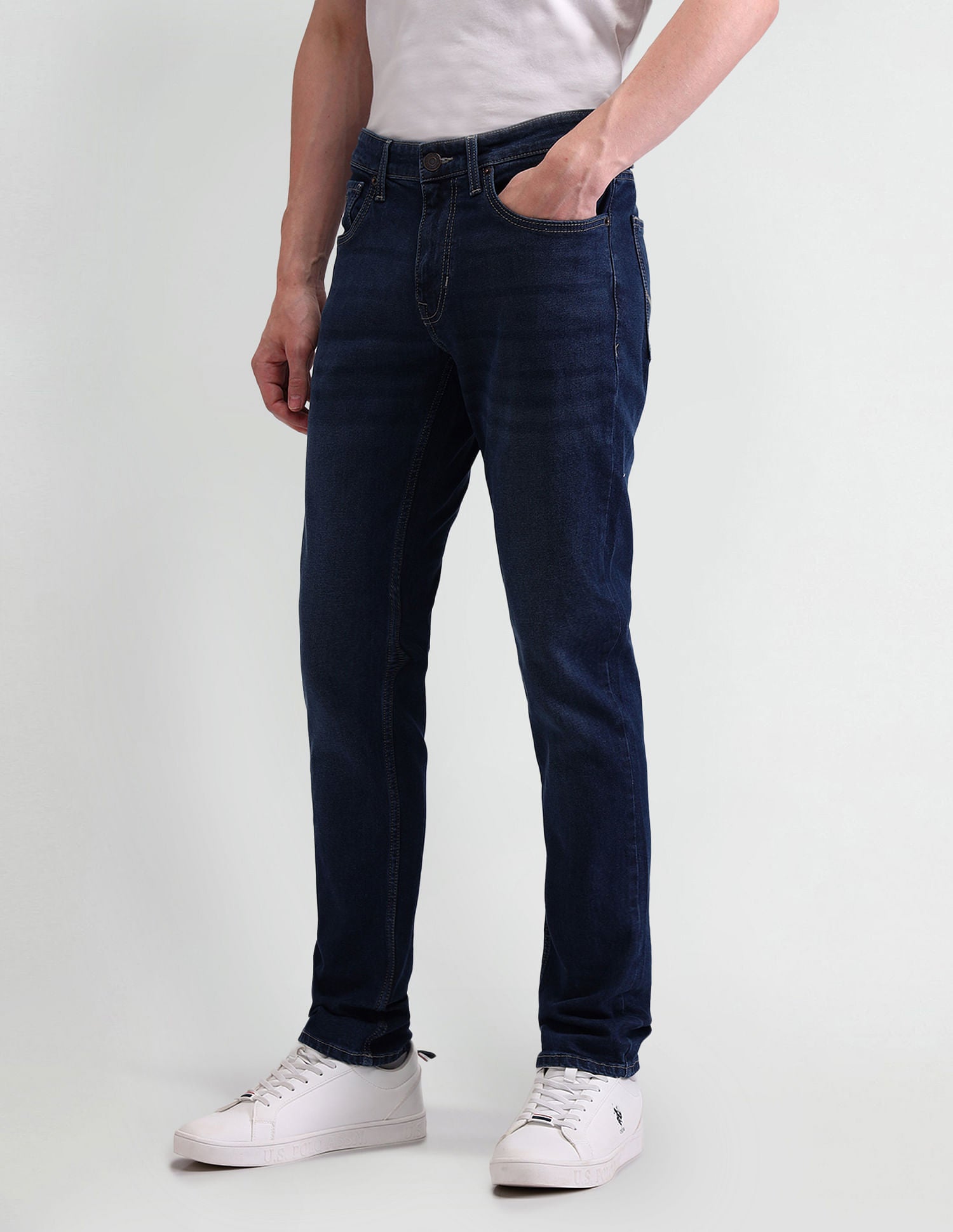 Brandon Slim Tapered Blue Jeans Blue - U.S. Polo Assn. India | Large