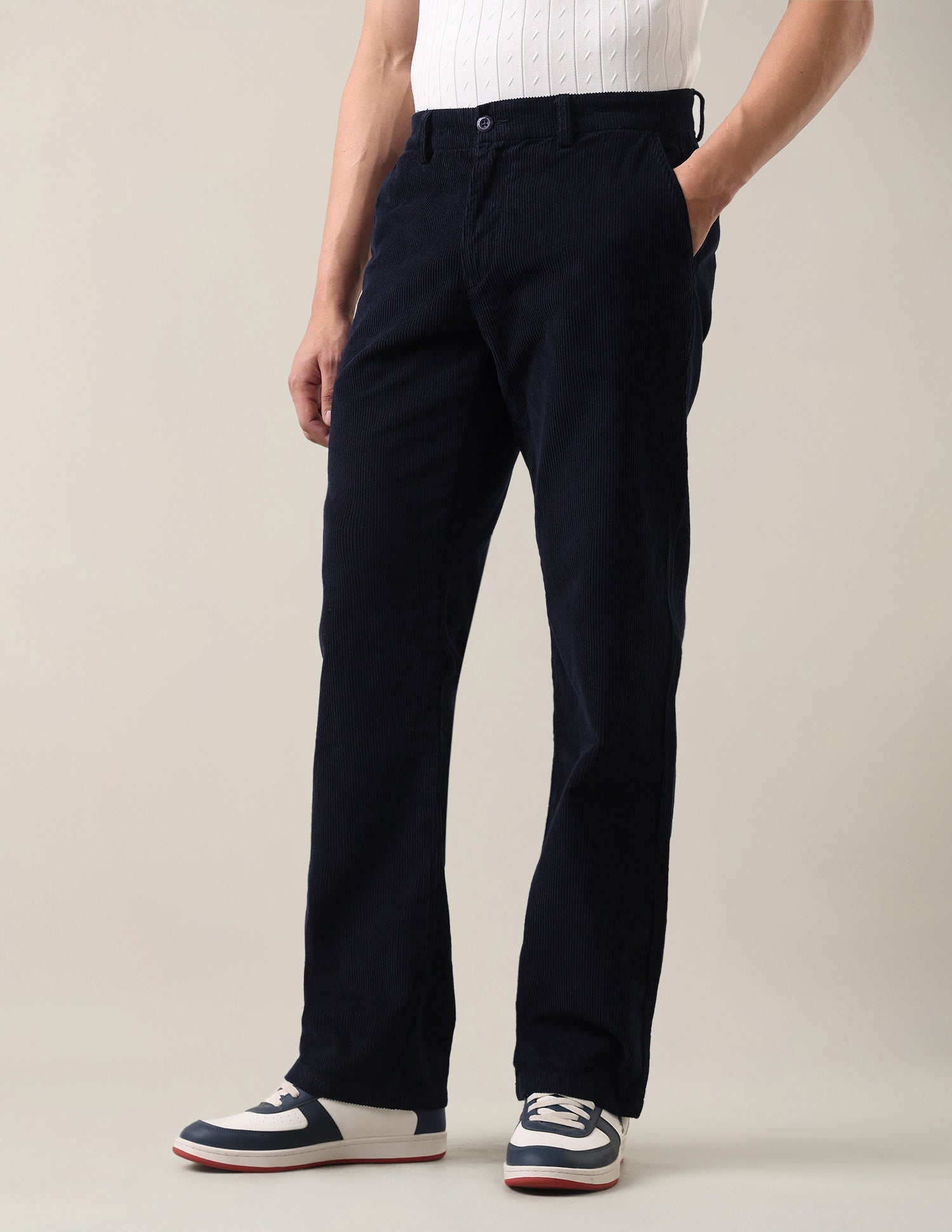 Corduroy	Riley Straight Fit Trousers Navy - U.S. Polo Assn. India | Large