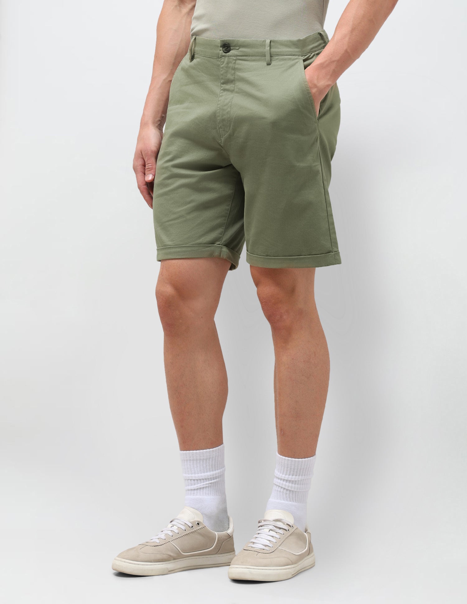 Slim Fit Twill Shorts Green - U.S. Polo Assn. India | Large