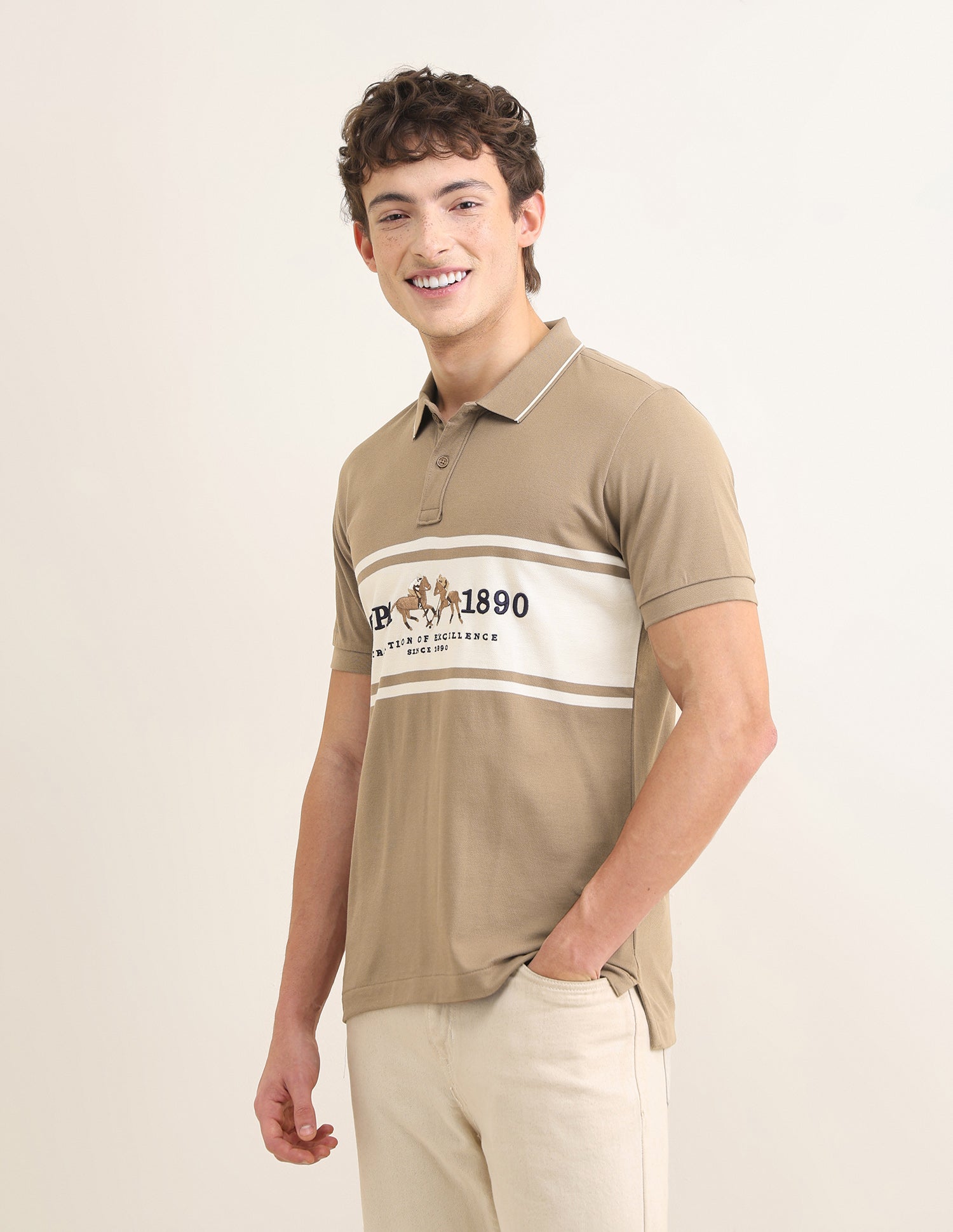 Sotogrande Brand Embroidered Polo Shirt Brown - U.S. Polo Assn. India | Large