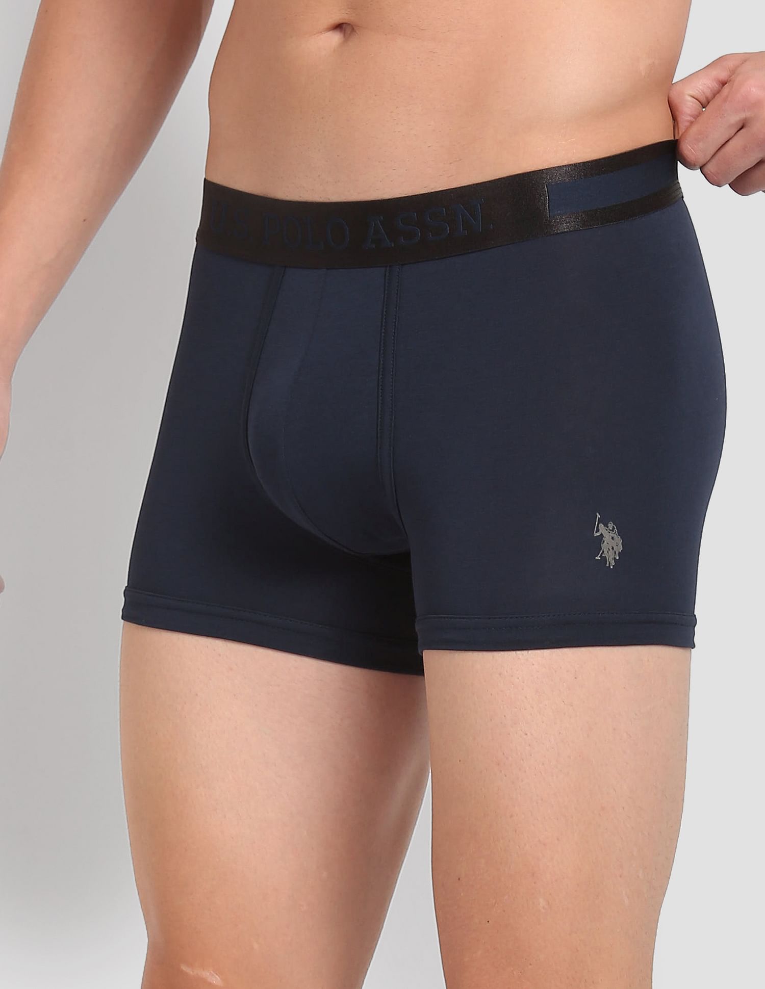 Mid Rise Solid PT001 Premium Trunks - Pack Of 1 Navy - U.S. POLO ASSN. | Large