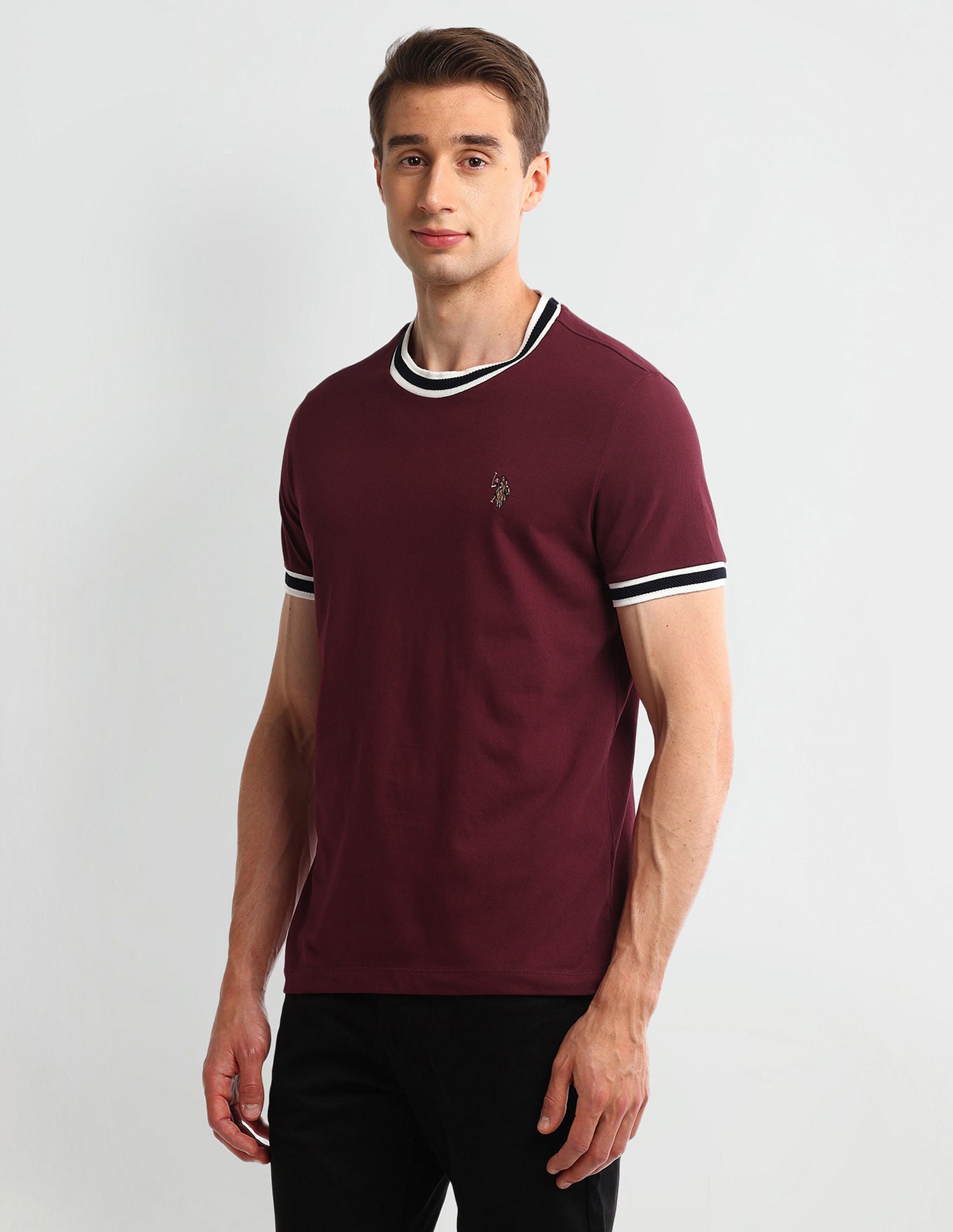 Muscle Fit Cotton T-Shirt Red - U.S. POLO ASSN. | Large