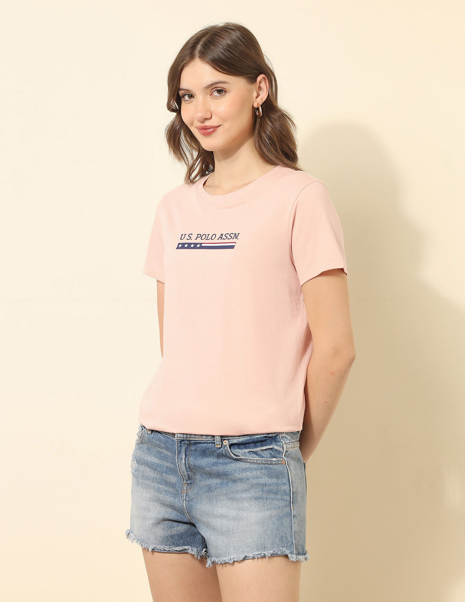 Regular Fit Brand Printed T-Shirt Pink - U.S. POLO ASSN. | Large