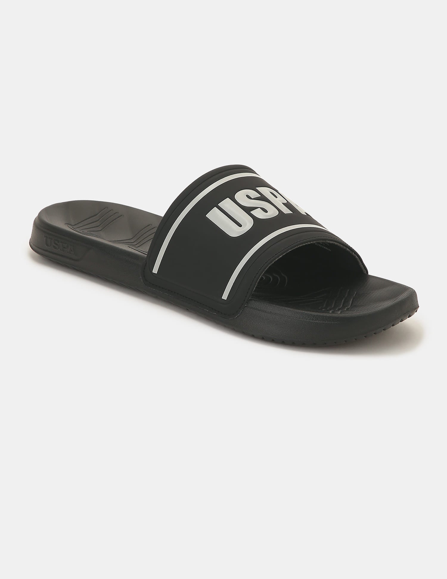 Men Deja Open Toe Slippers Black - U.S. Polo Assn. India | Large
