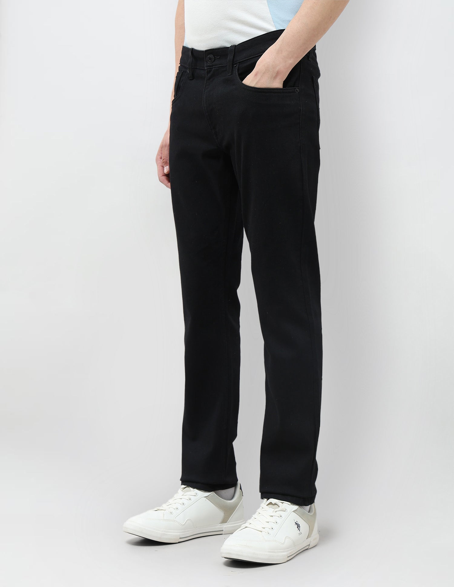 Brandon Slim Tapered Fit Mid Rise Jeans Black - U.S. POLO ASSN. | Large