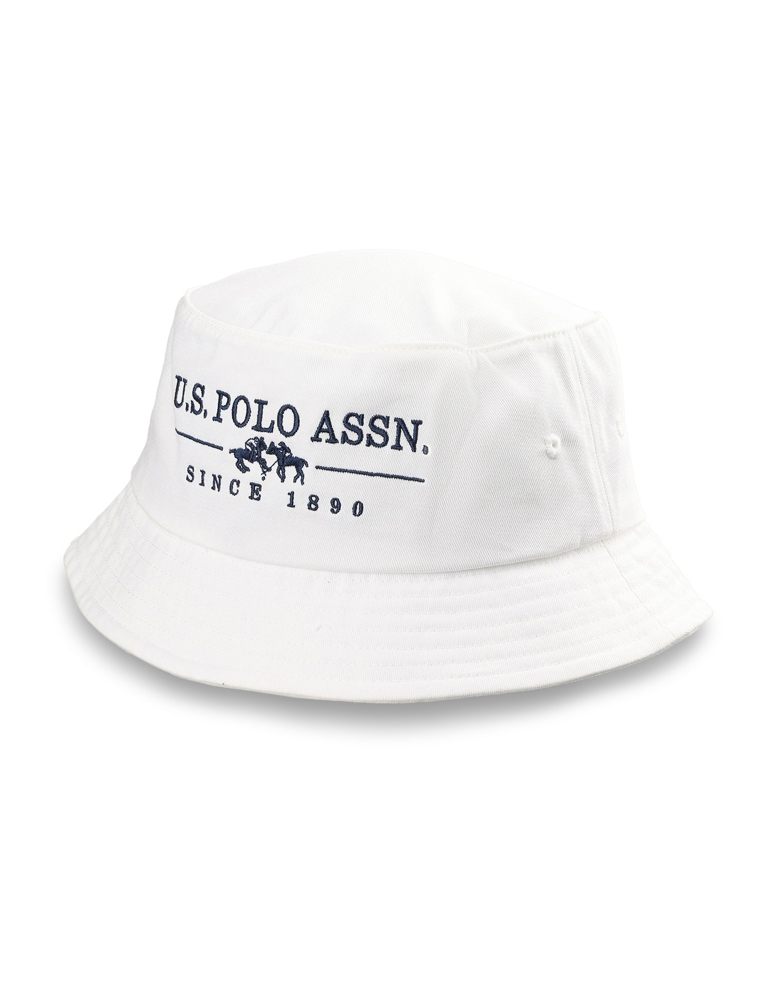 Brand Embroidered Bucket Hat White - U.S. Polo Assn. India | Large