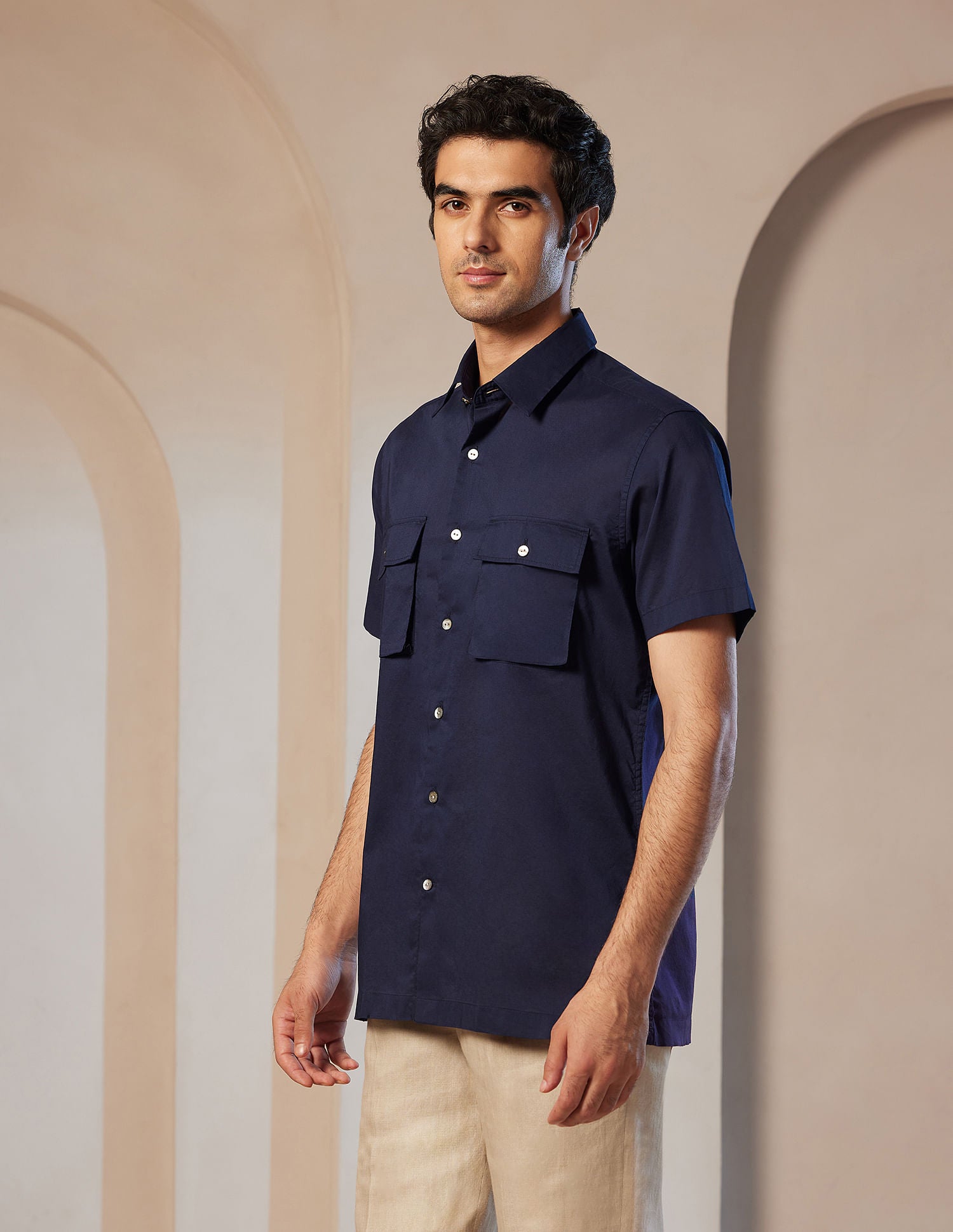 Pacho X Relaxed Fit Cotton Shirt Navy - U.S. POLO ASSN. | Large