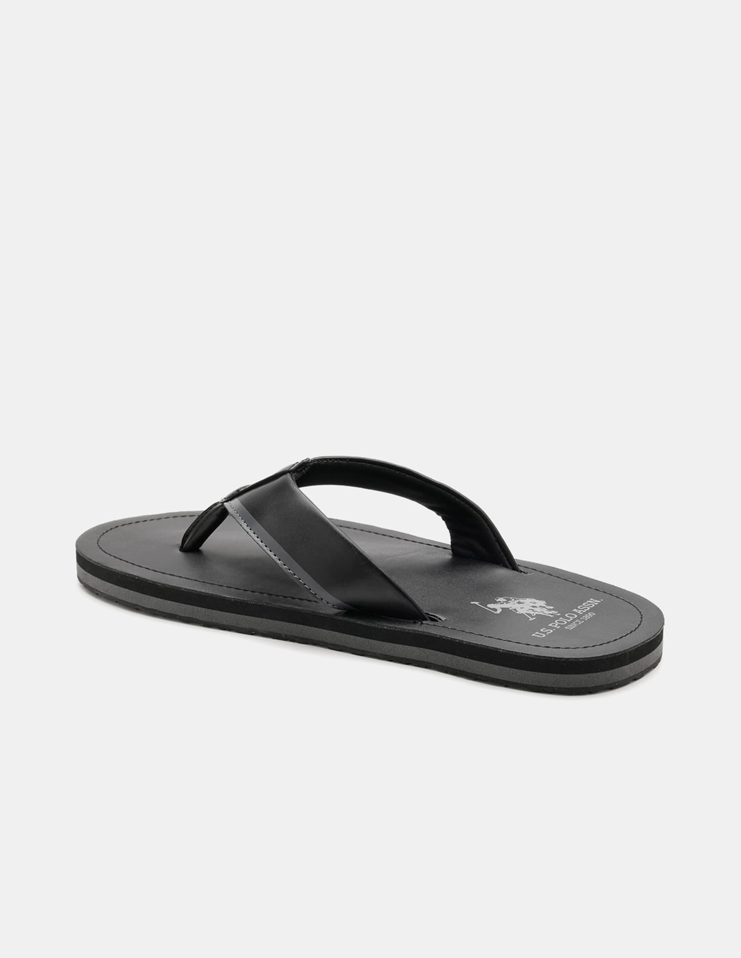 Men V-Strap Jane Flip Flops Black - U.S. Polo Assn. India | Large