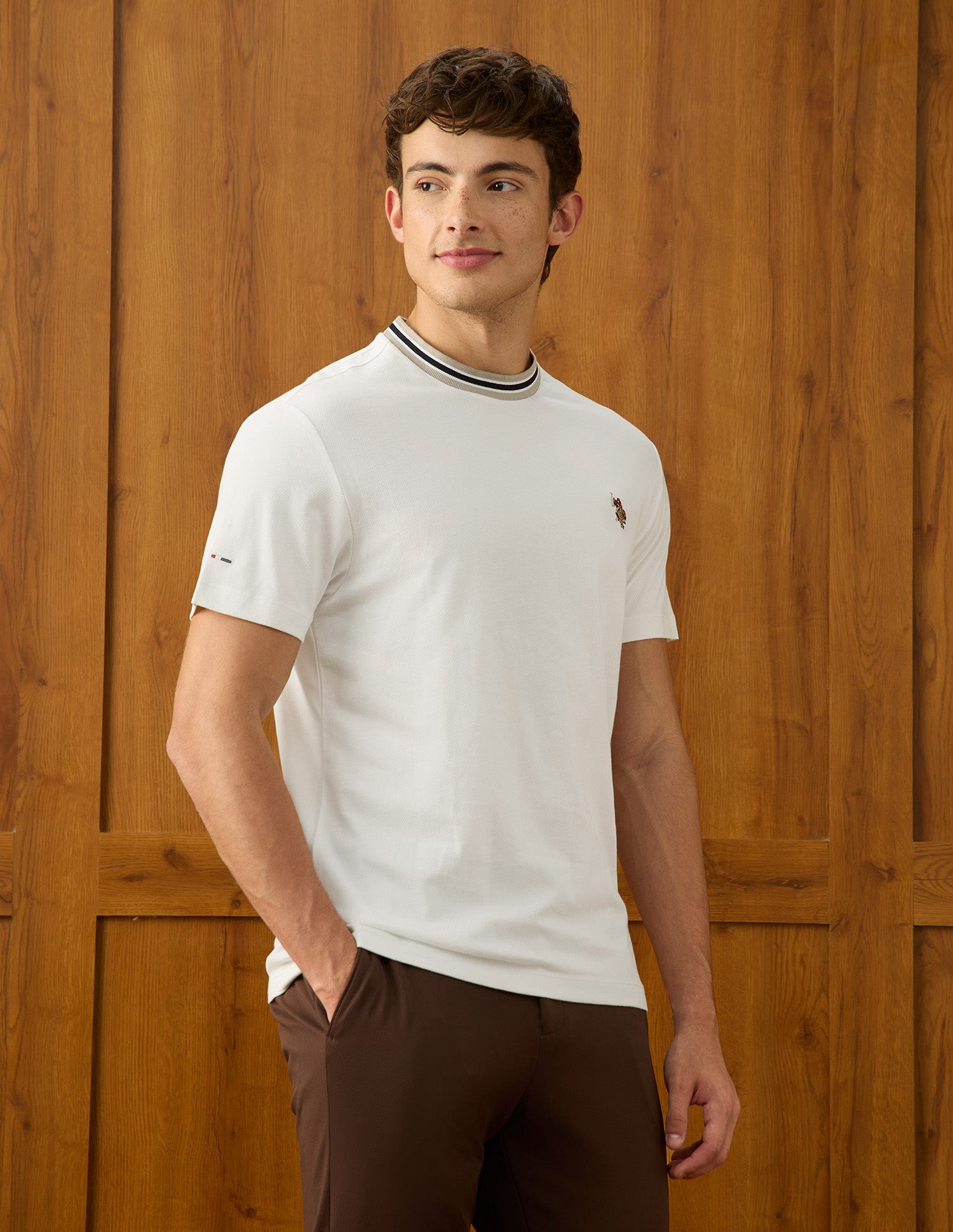 Solid Relaxed Fit T-Shirt Ivory - U.S. Polo Assn. India | Large