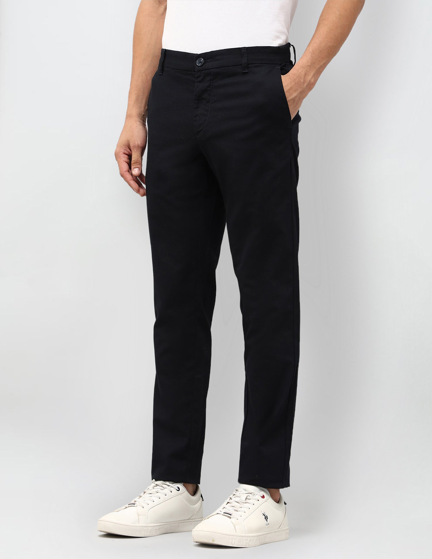 Dobby Denver Slim Fit Trousers Navy - U.S. POLO ASSN. | Large