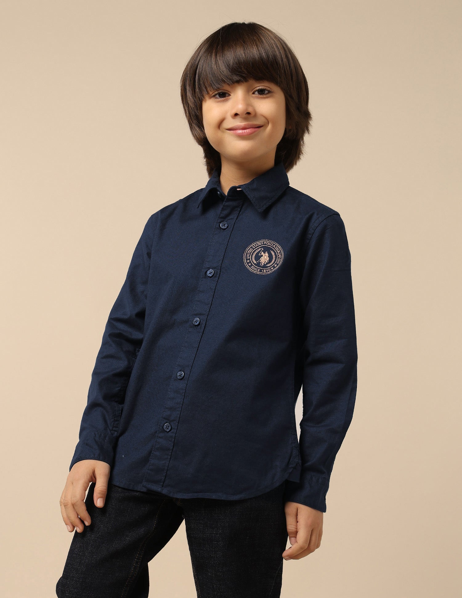 Boys Brand Embroidered Oxford Shirt Navy - U.S. POLO ASSN. | Large