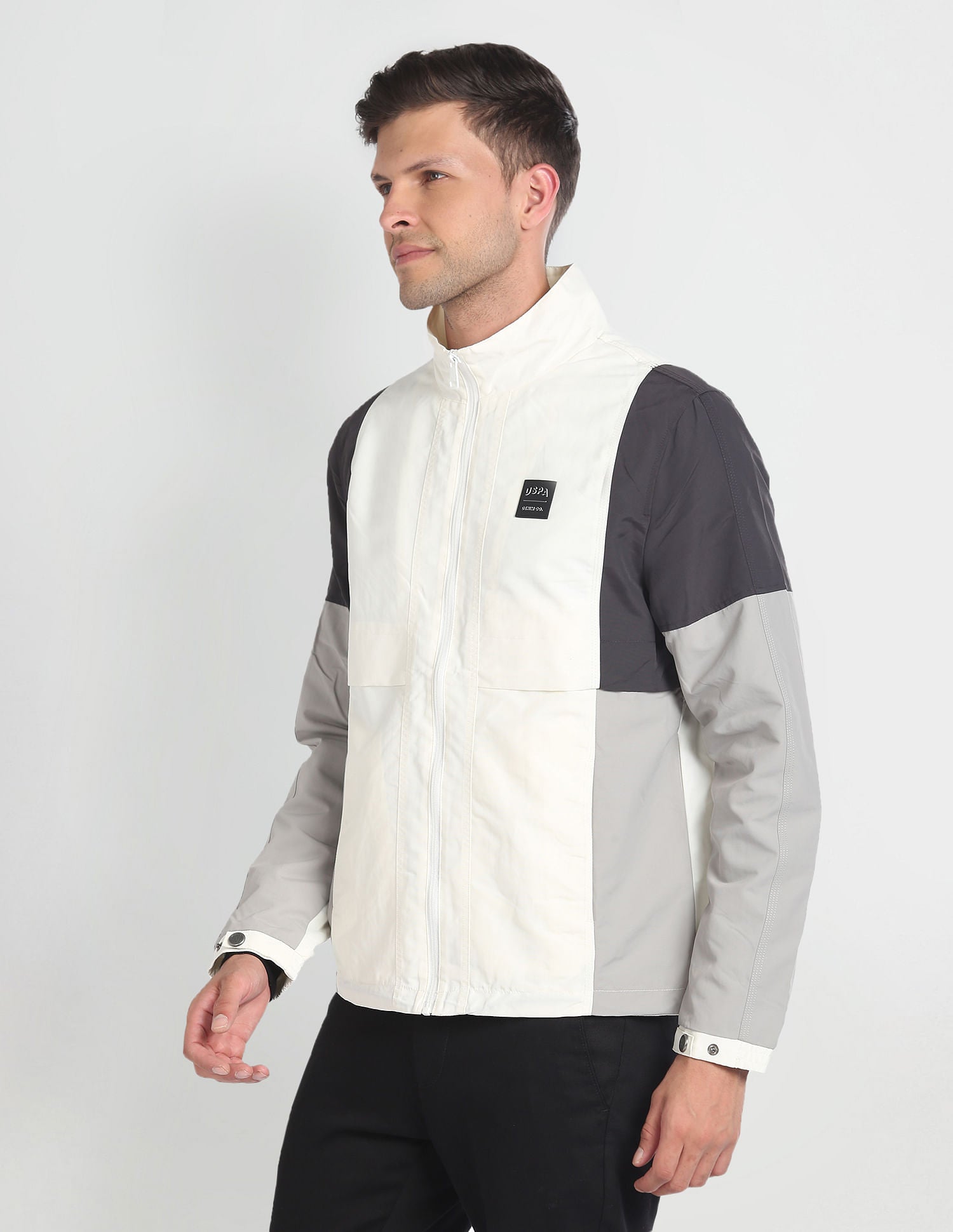 Colour Block Casual Jacket White - U.S. POLO ASSN. | Large