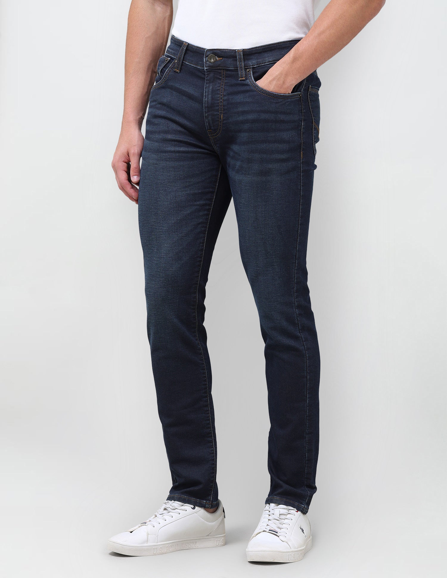 Regallo Skinny Fit Blue Jeans Dark Blue - U.S. Polo Assn. India | Large