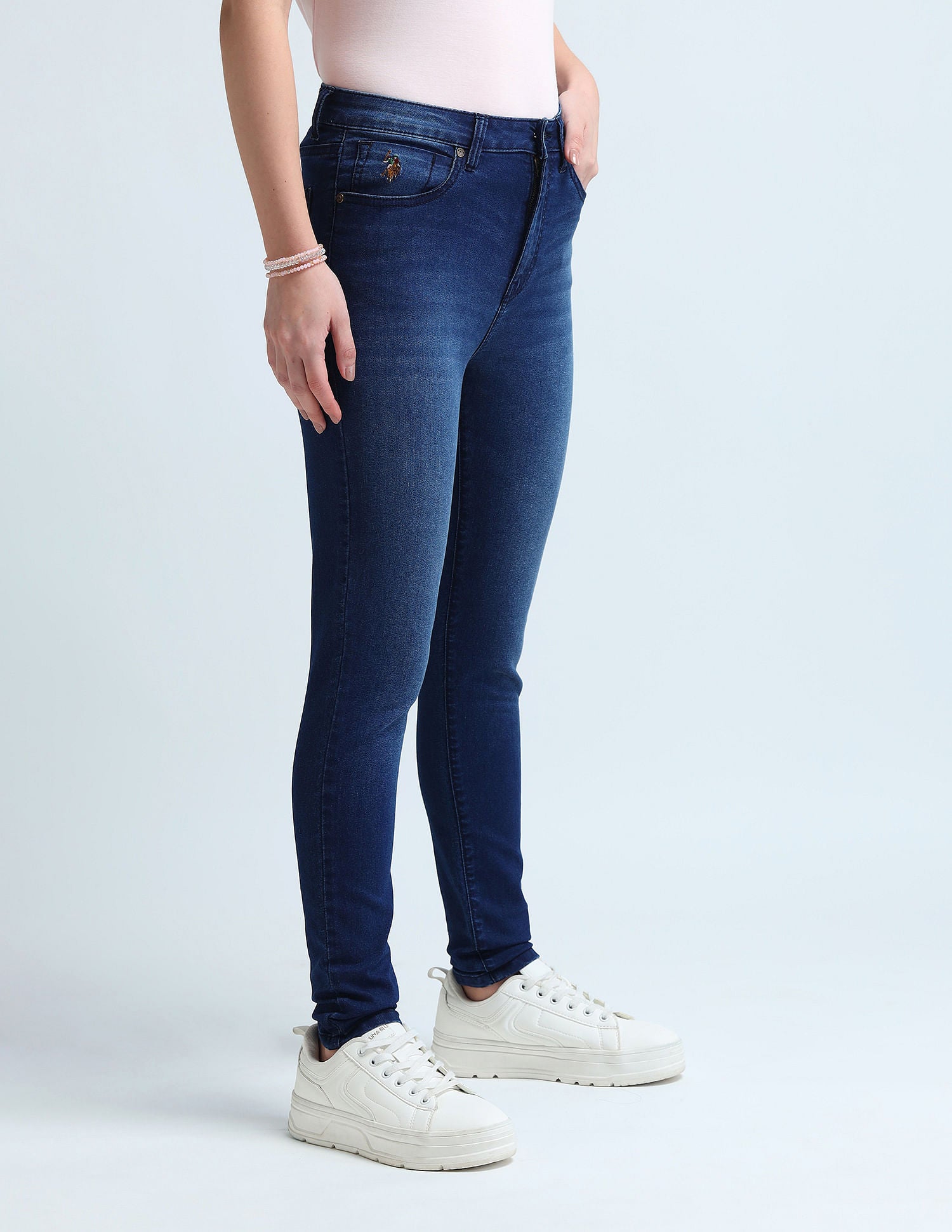 Super Skinny Fit Blue Jeans Blue - U.S. Polo Assn. India | Large