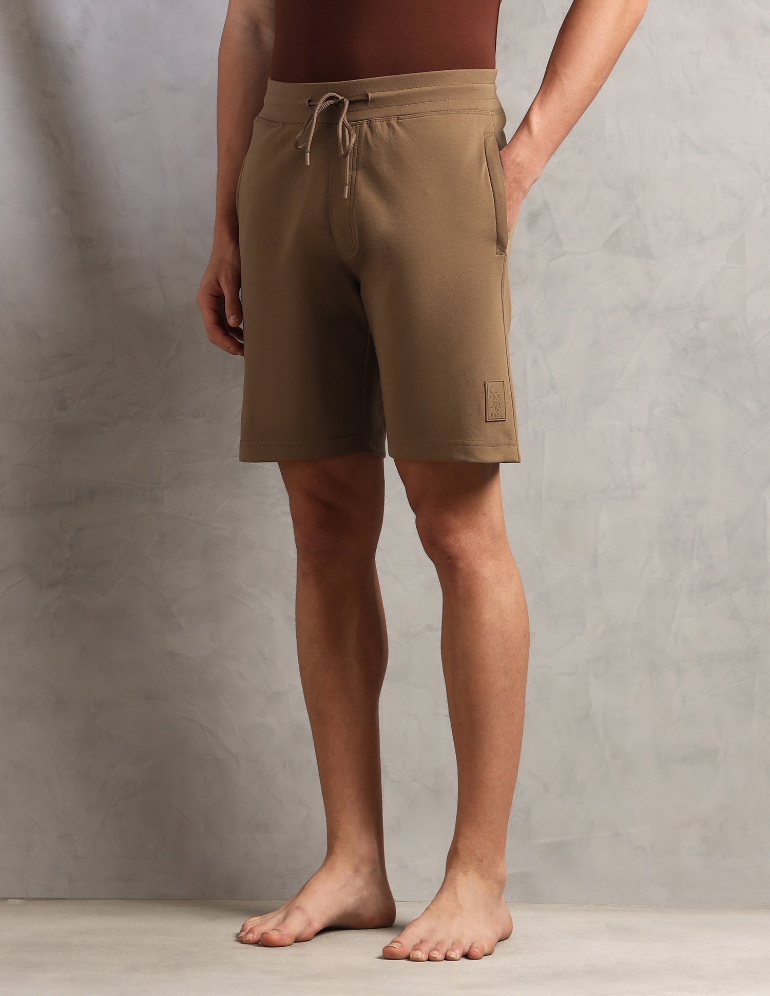 Mid Rise Comfort Fit PS003-PL Lounge Shorts - Pack Of 1 Malt Ball - U.S. Polo Assn. India | Large