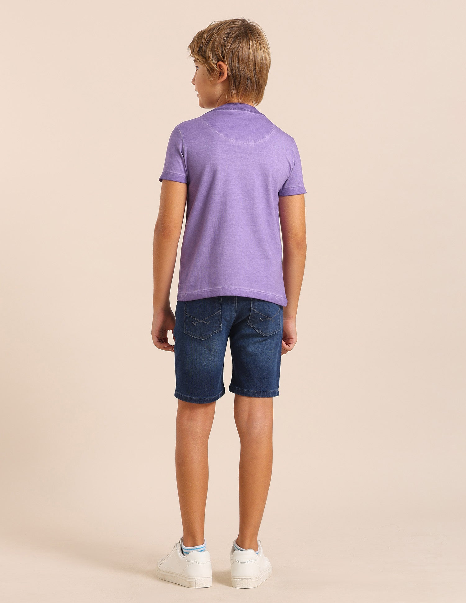 Boys Brand Printed Regular Fit T-Shirt Light Purple - U.S. POLO ASSN. | Large