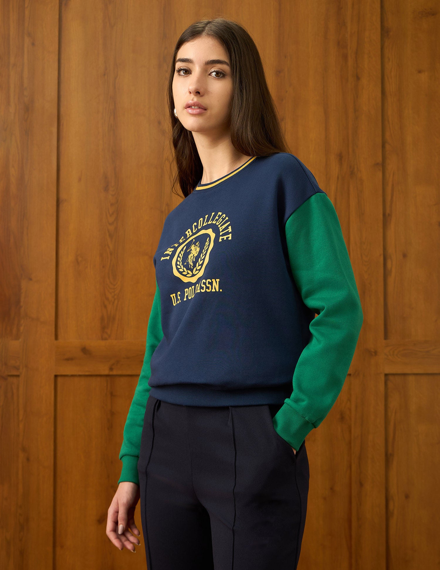 Brand Printed Loose Fit Sweatshirt Blue - U.S. POLO ASSN. | Large