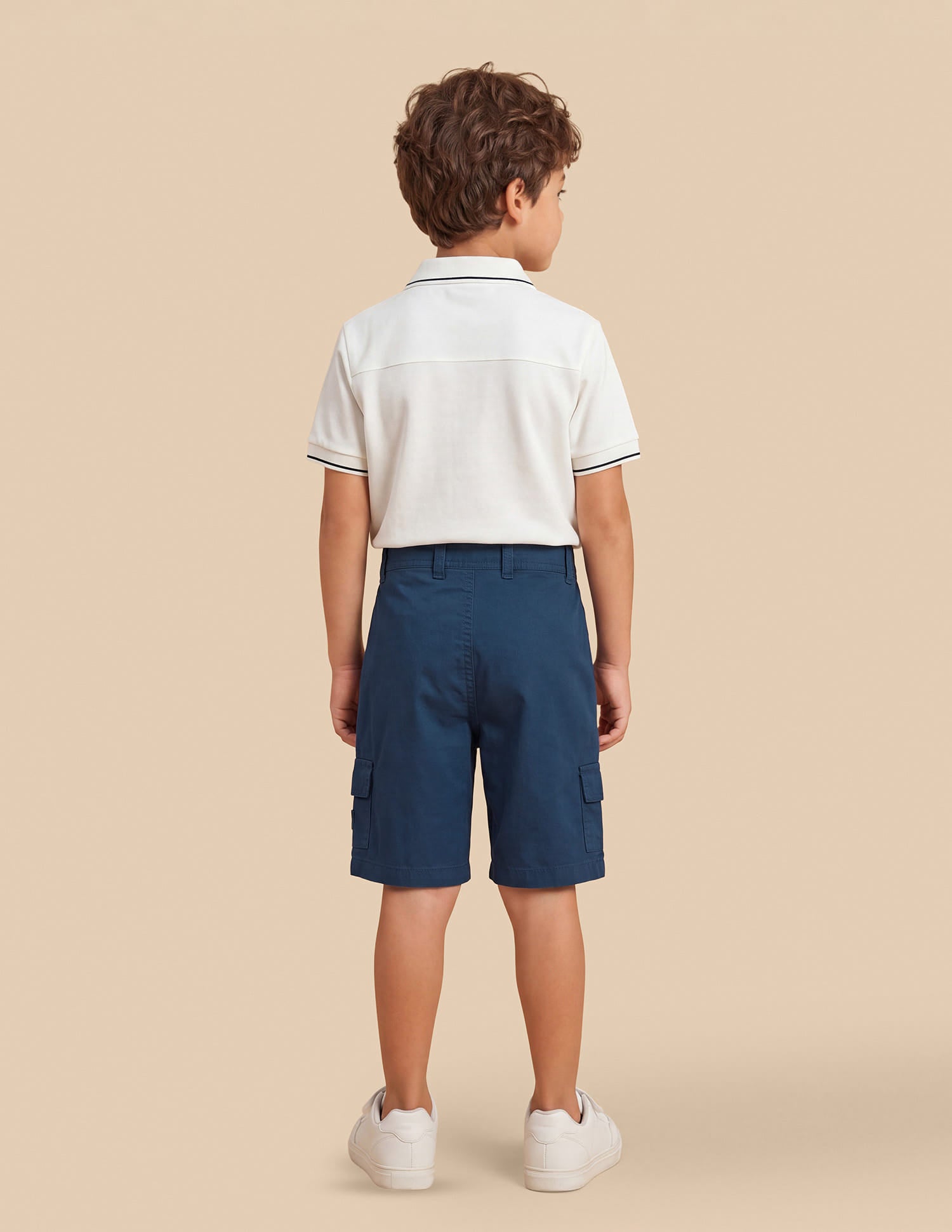 Solid Relaxed Fit Cargo Shorts Blue - U.S. Polo Assn. India | Large