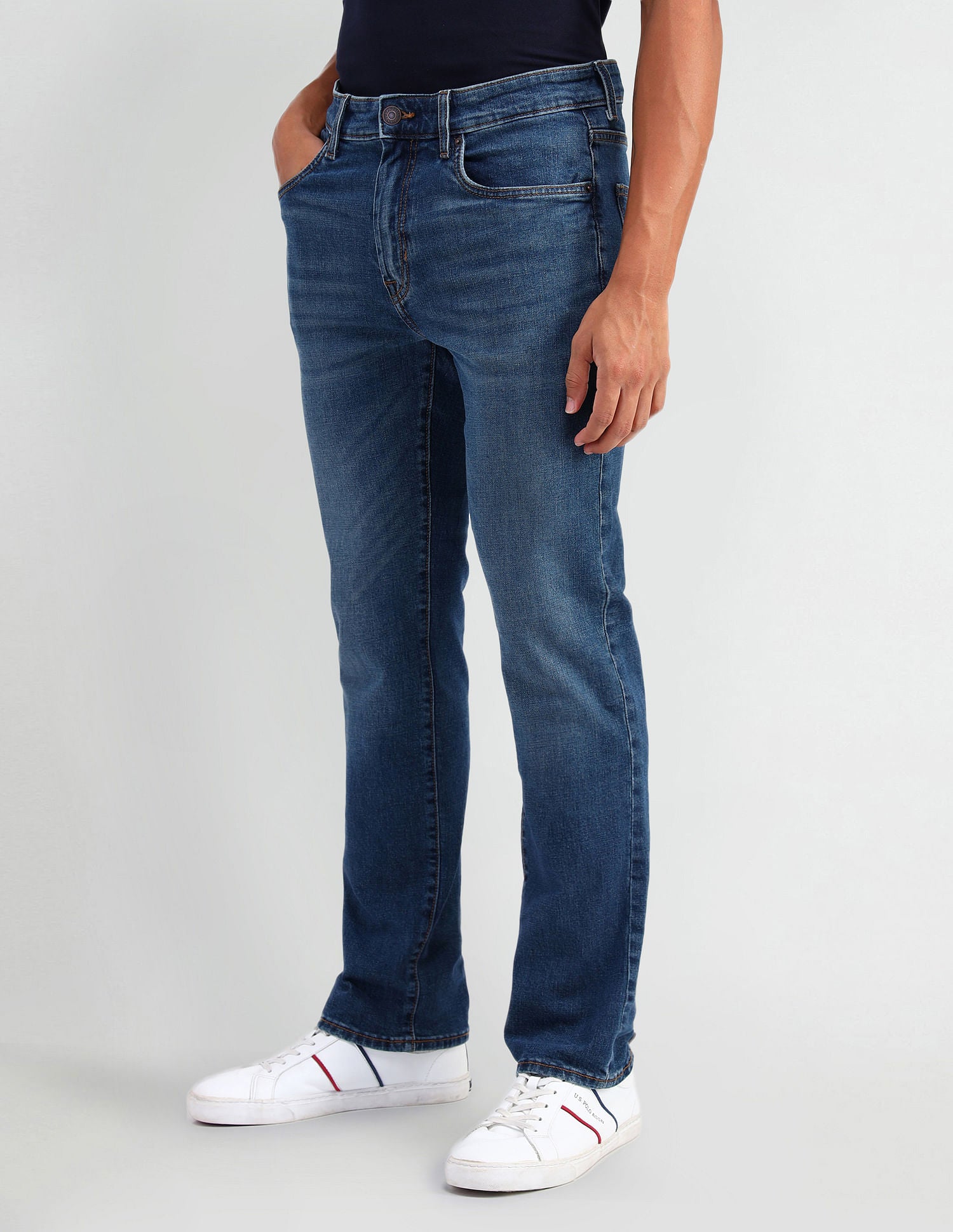 Harold Slim Straight Fit Blue Jeans Blue - U.S. Polo Assn. India | Large