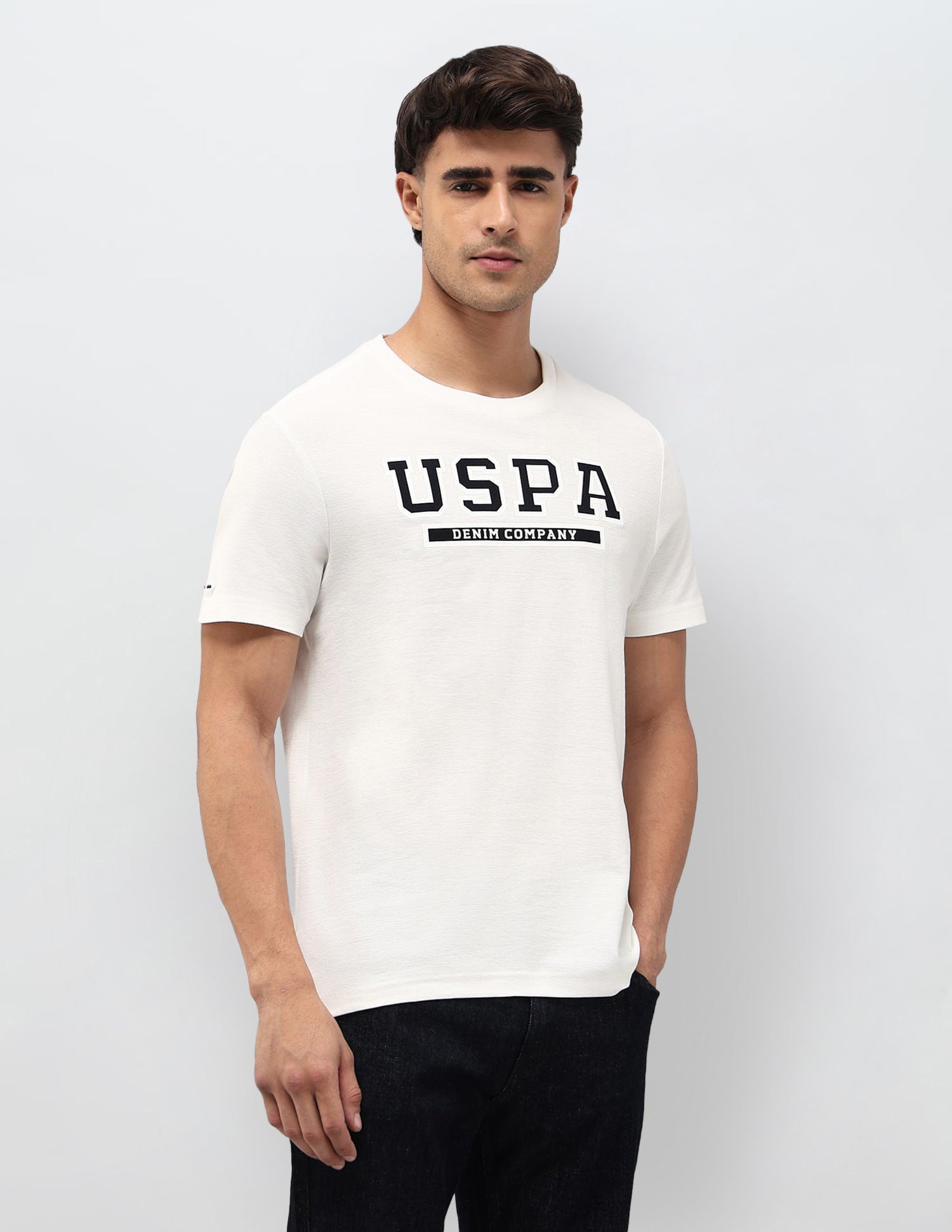 Brand Printed Regular Fit T-Shirt Off White - U.S. POLO ASSN. | Large