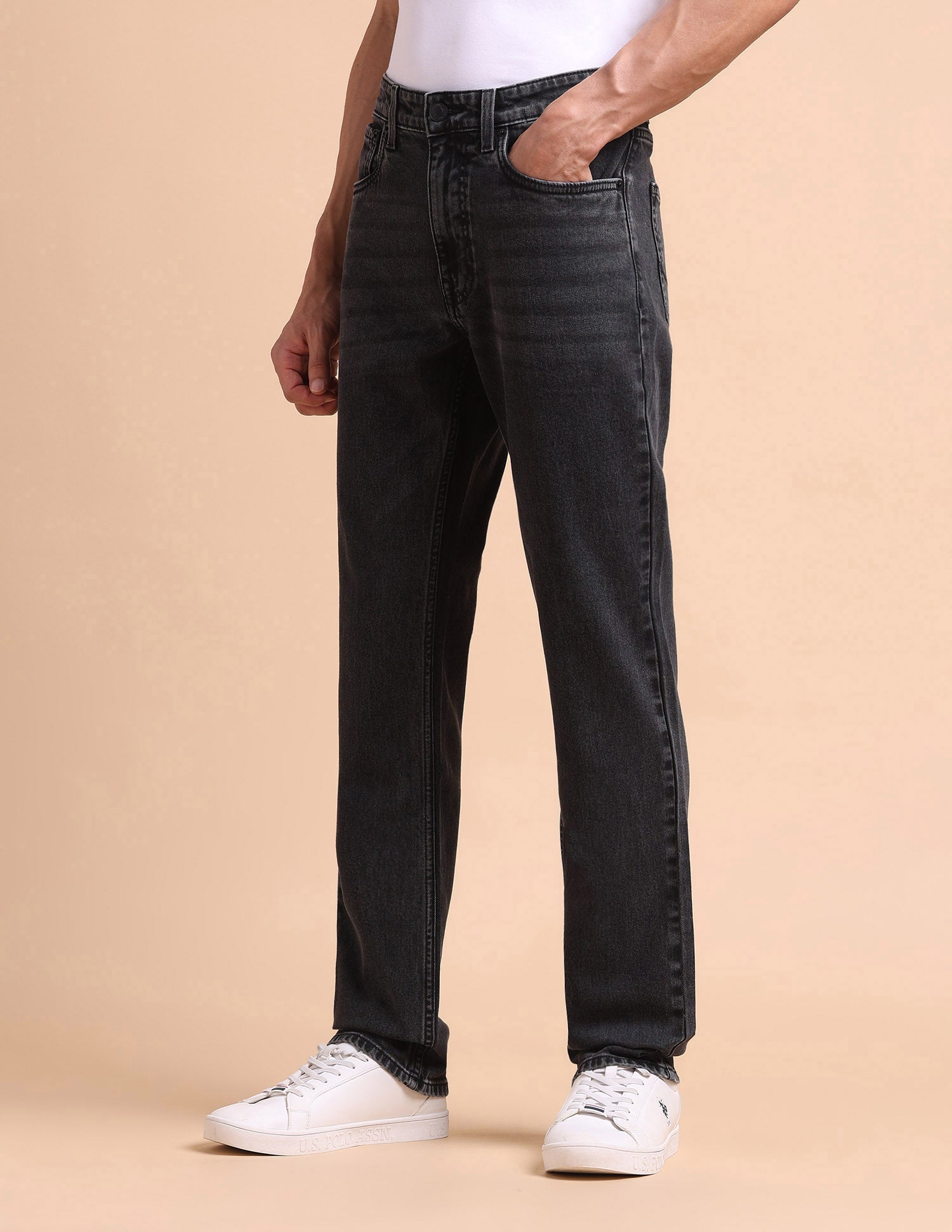 Harold Slim Straight Fit Grey Jeans Dark Grey - U.S. POLO ASSN. | Large