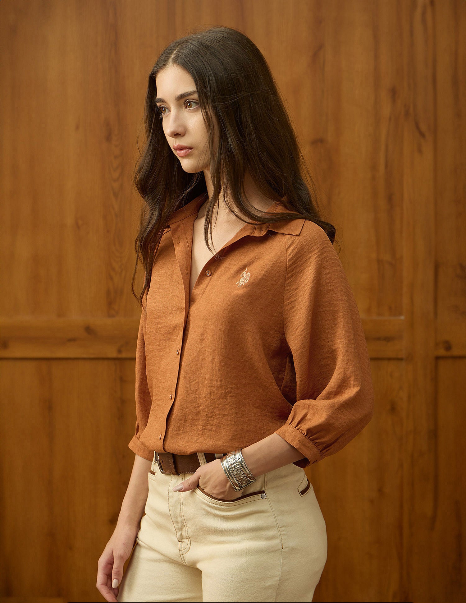 Regular Fit Solid Shirt Rust - U.S. POLO ASSN. | Large