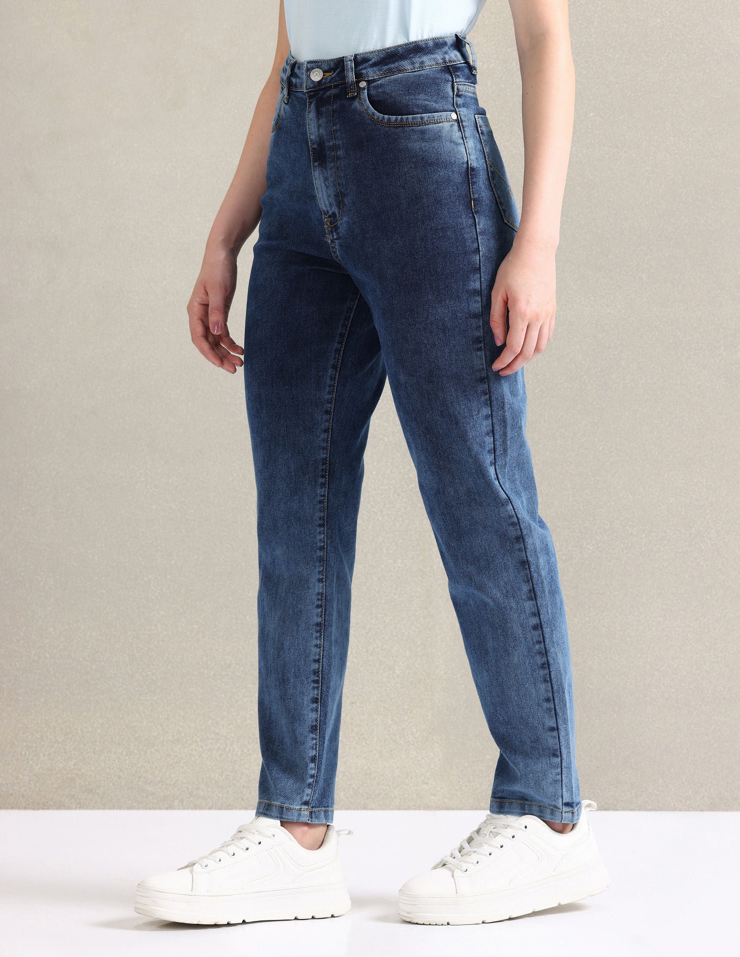 Mom Fit Blue Jeans Blue - U.S. POLO ASSN. | Large