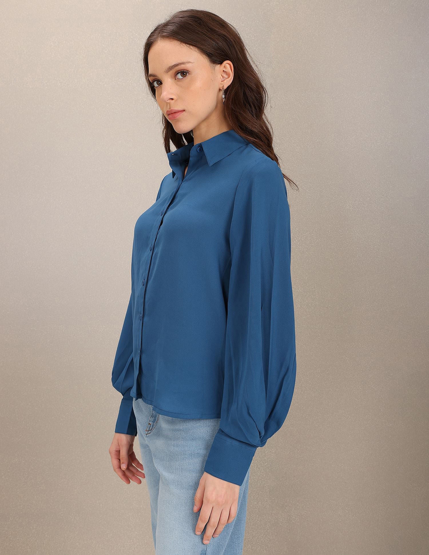 Long Sleeve Solid Top Blue - U.S. POLO ASSN. | Large