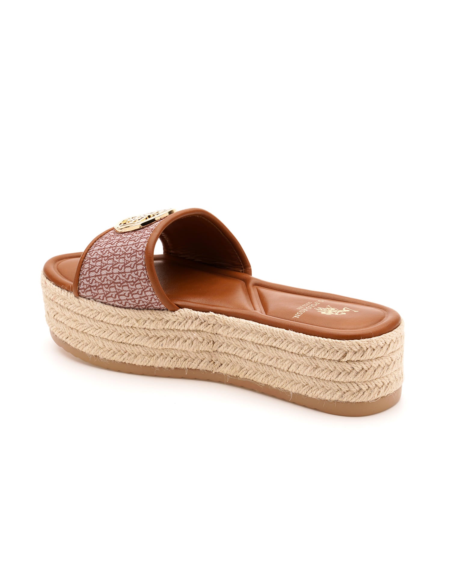 Cristina Tan Monogram Print Wedges Tan - U.S. Polo Assn. India | Large