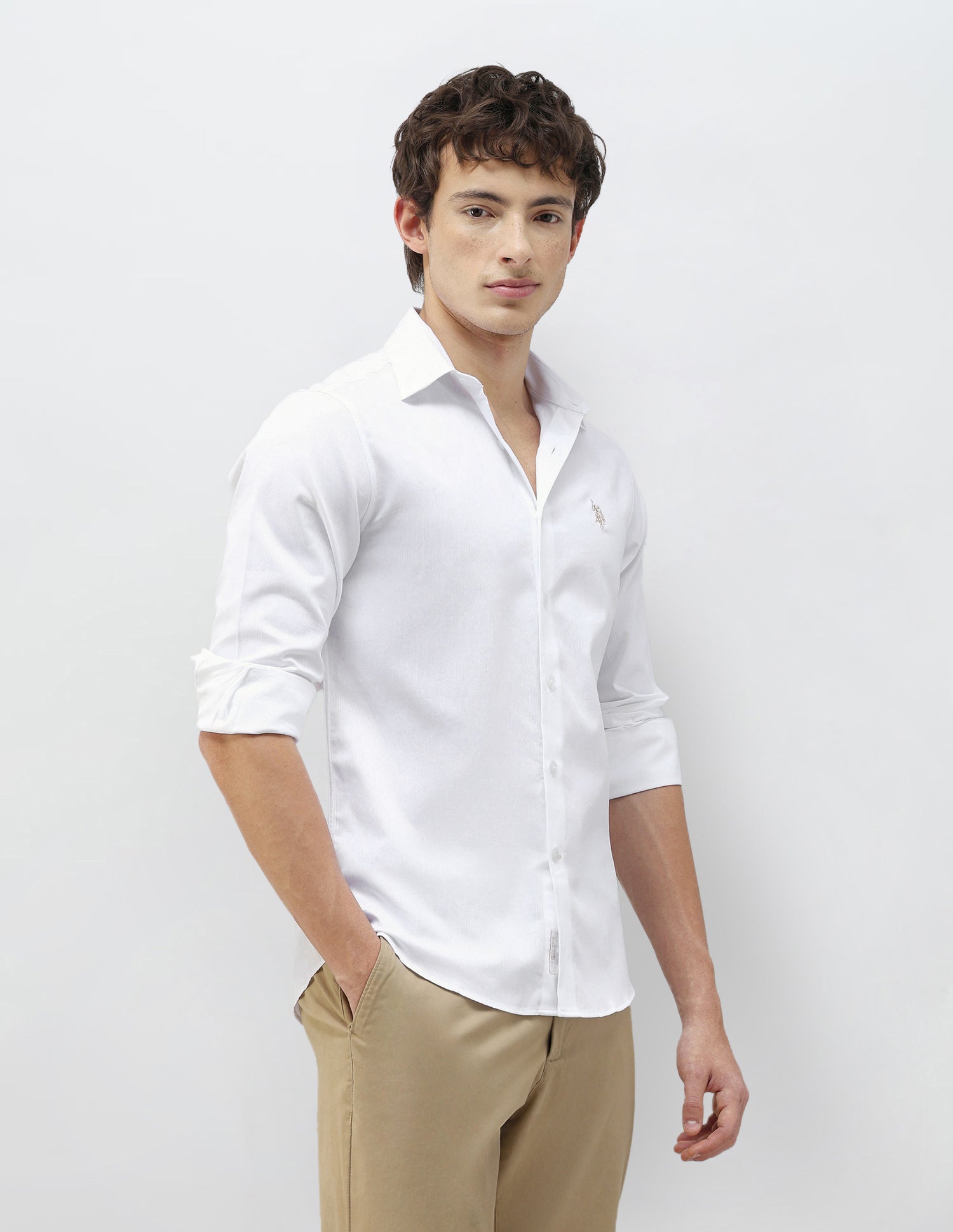 Premium Whites Tailored Fit Shirt White - U.S. Polo Assn. India | Large