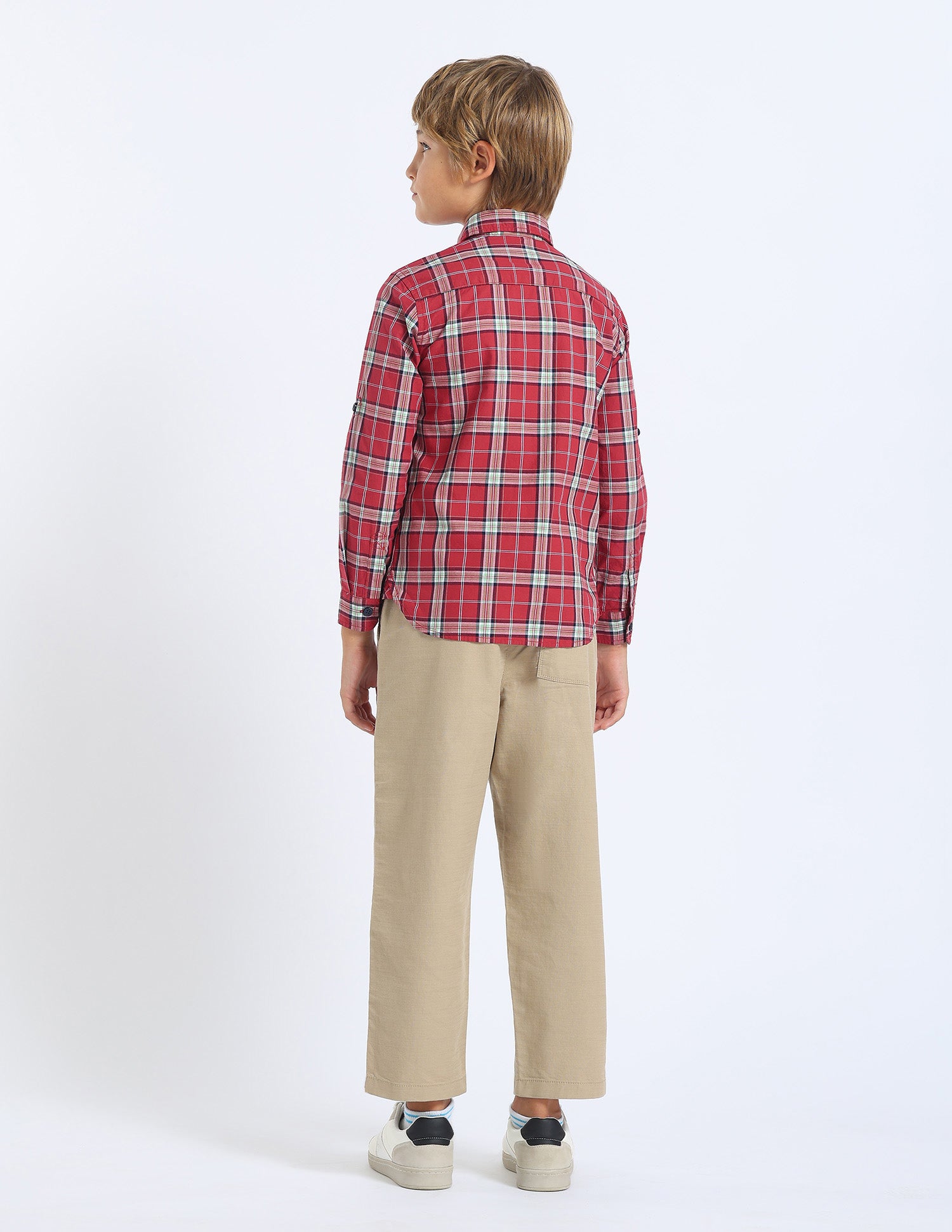 Boys Plaid Checked Regular Fit Shirt Red - U.S. POLO ASSN. | Large