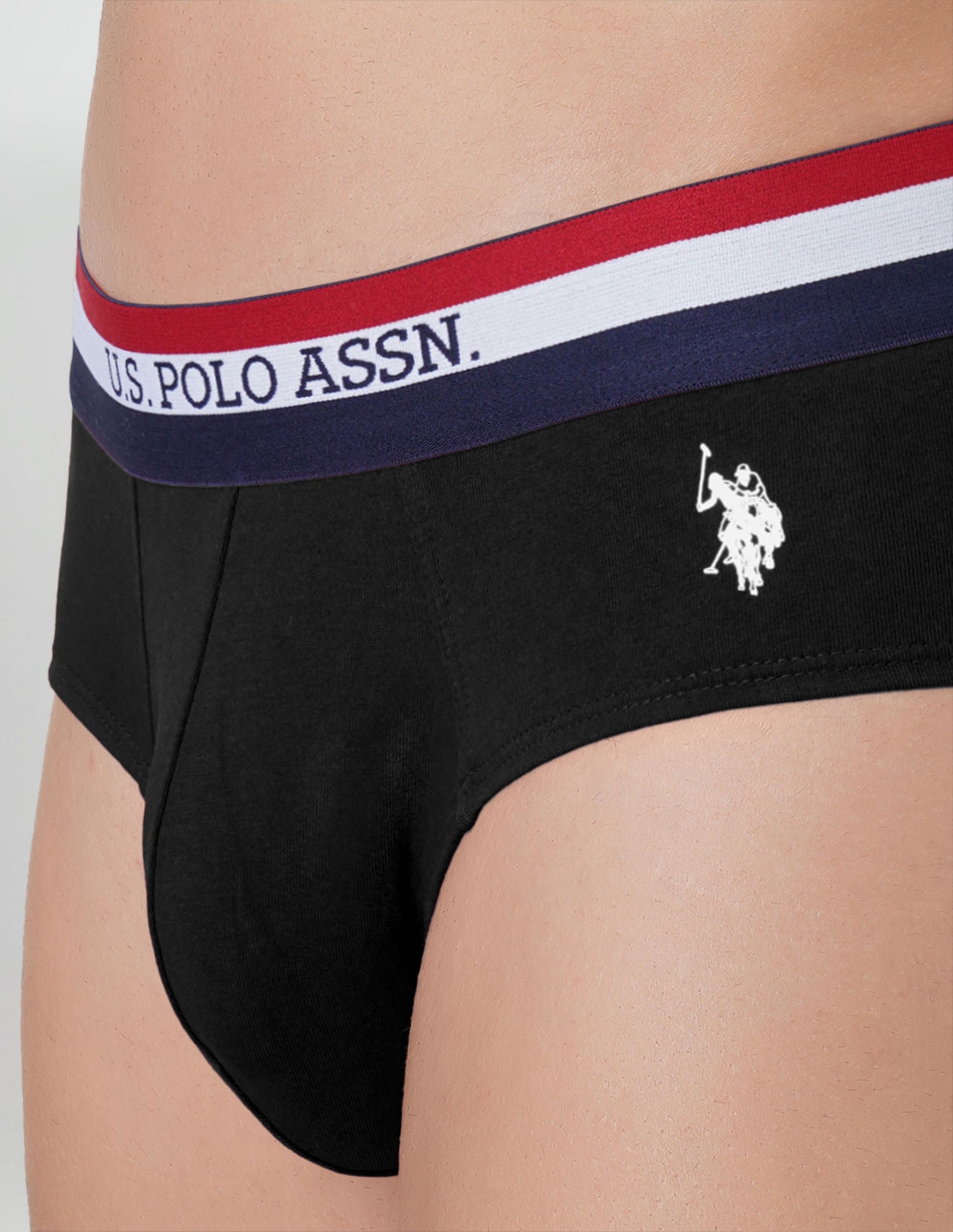 Striped Waistband EB002 Briefs - Pack Of 2 Black and Green - U.S. POLO ASSN. | Large