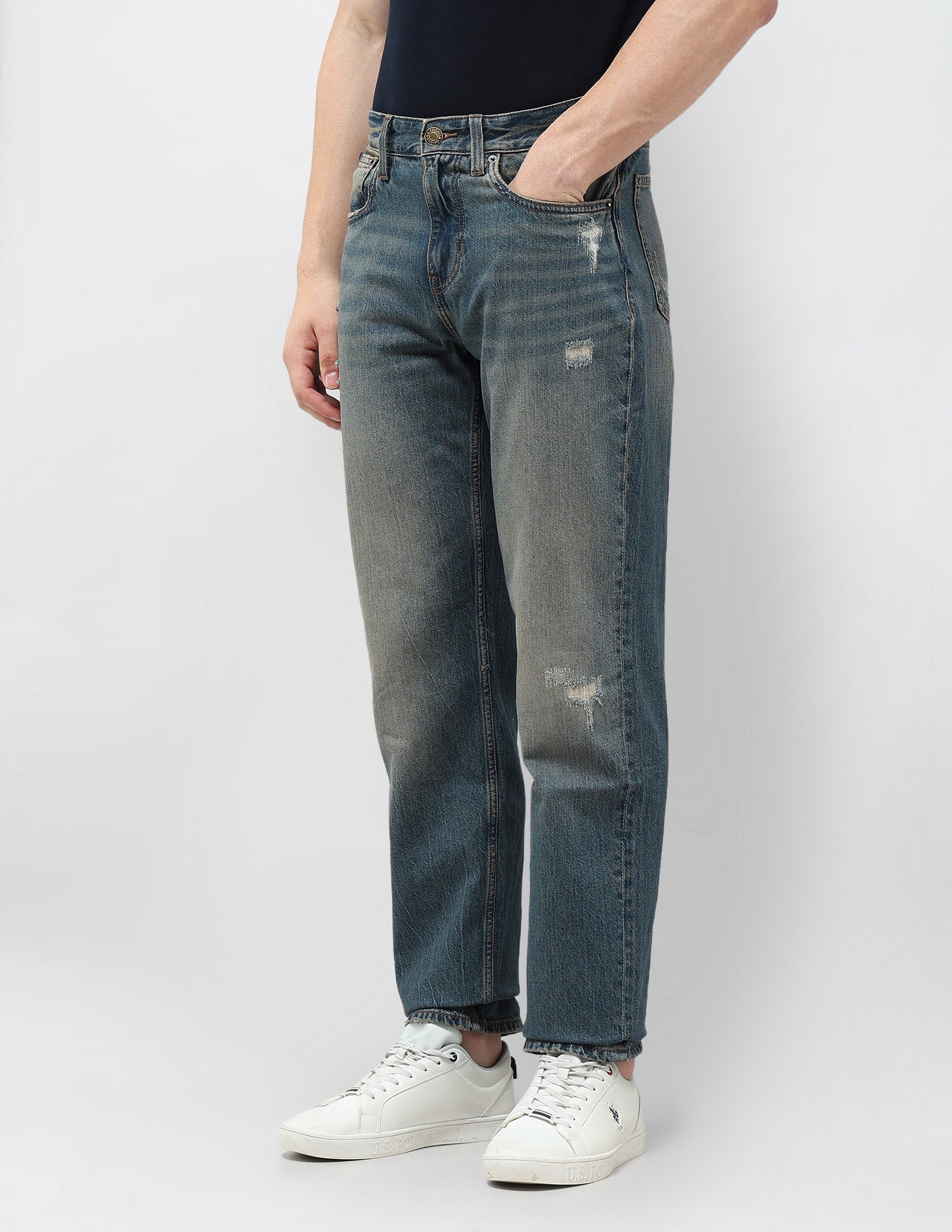 Shawn Relaxed Fit Blue Jeans Dark Blue - U.S. POLO ASSN. | Large