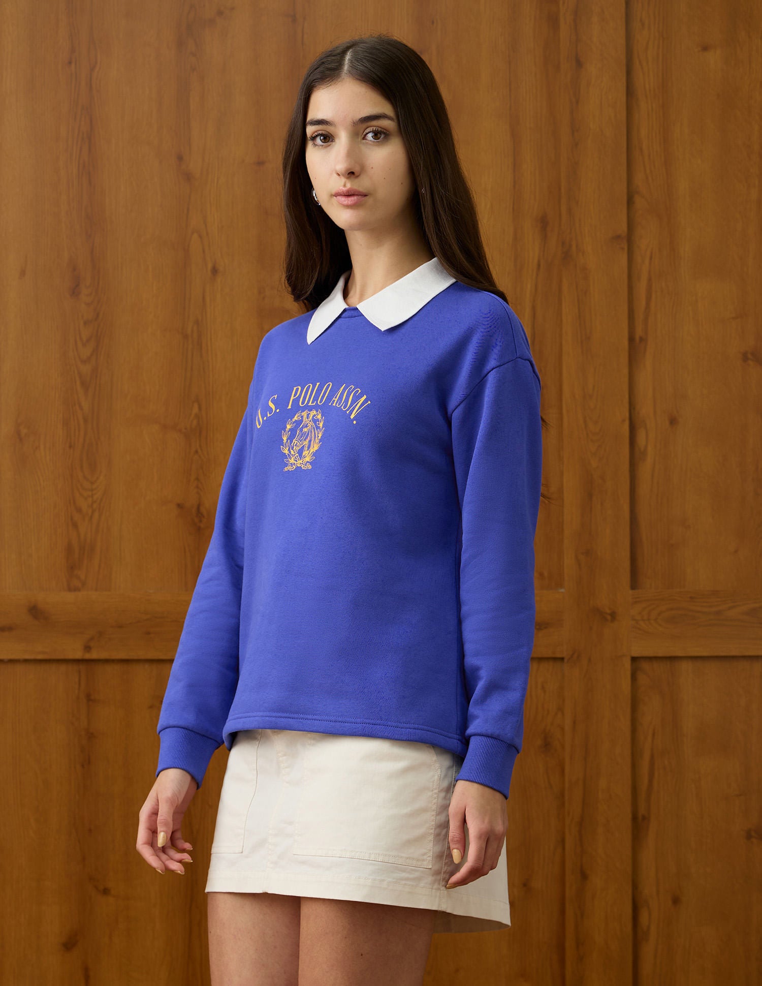 Regular Fit Brand Printed Sweatshirt Blue - U.S. POLO ASSN. | Large