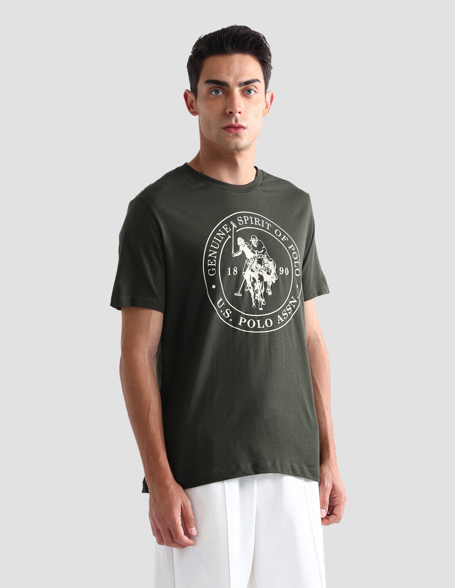 Comfort Fit Printed I643 Lounge T-Shirt - Pack Of 1 Olive - U.S. POLO ASSN. | Large
