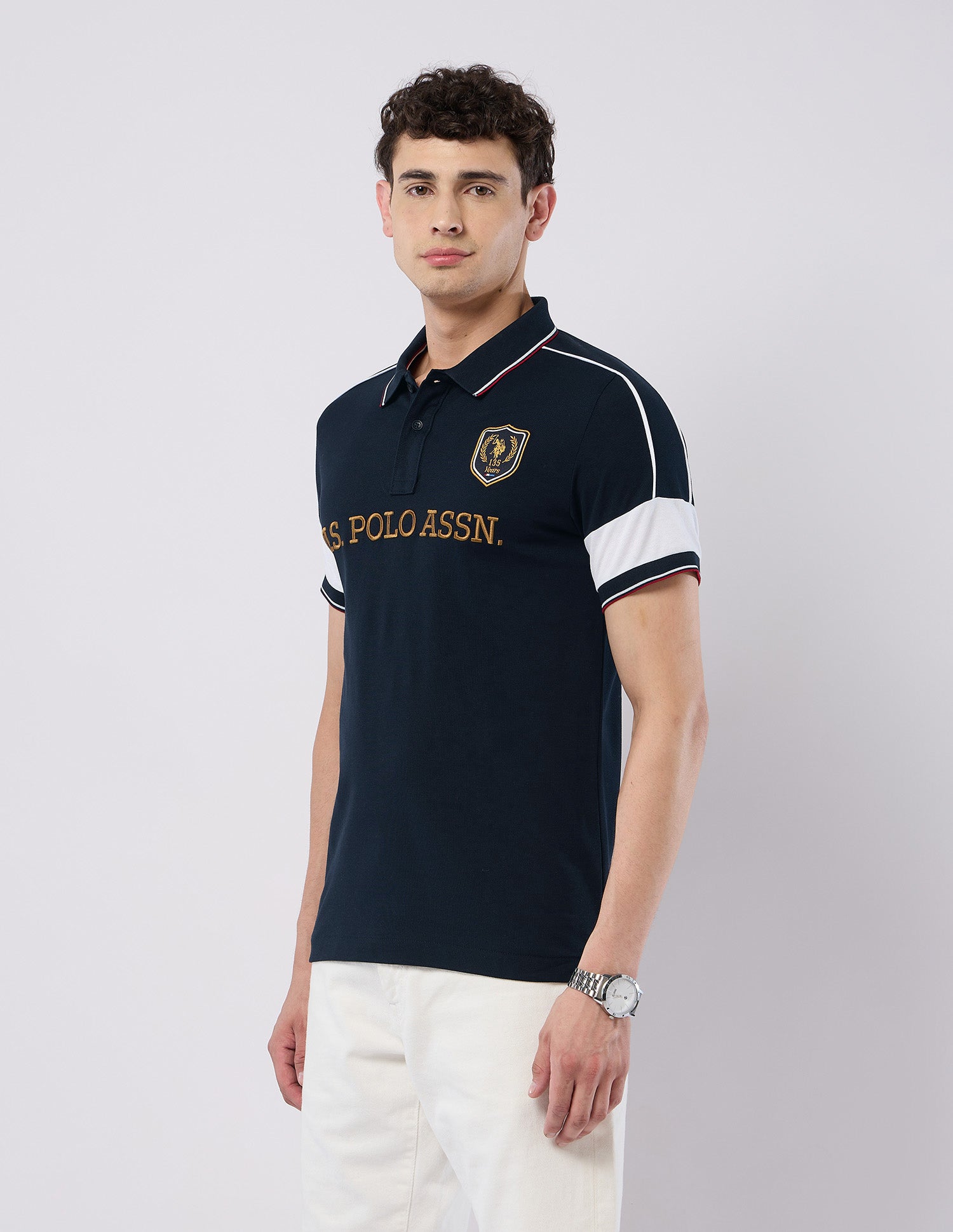 Brand Embroidered Slim Fit Polo Shirt Navy - U.S. POLO ASSN. | Large