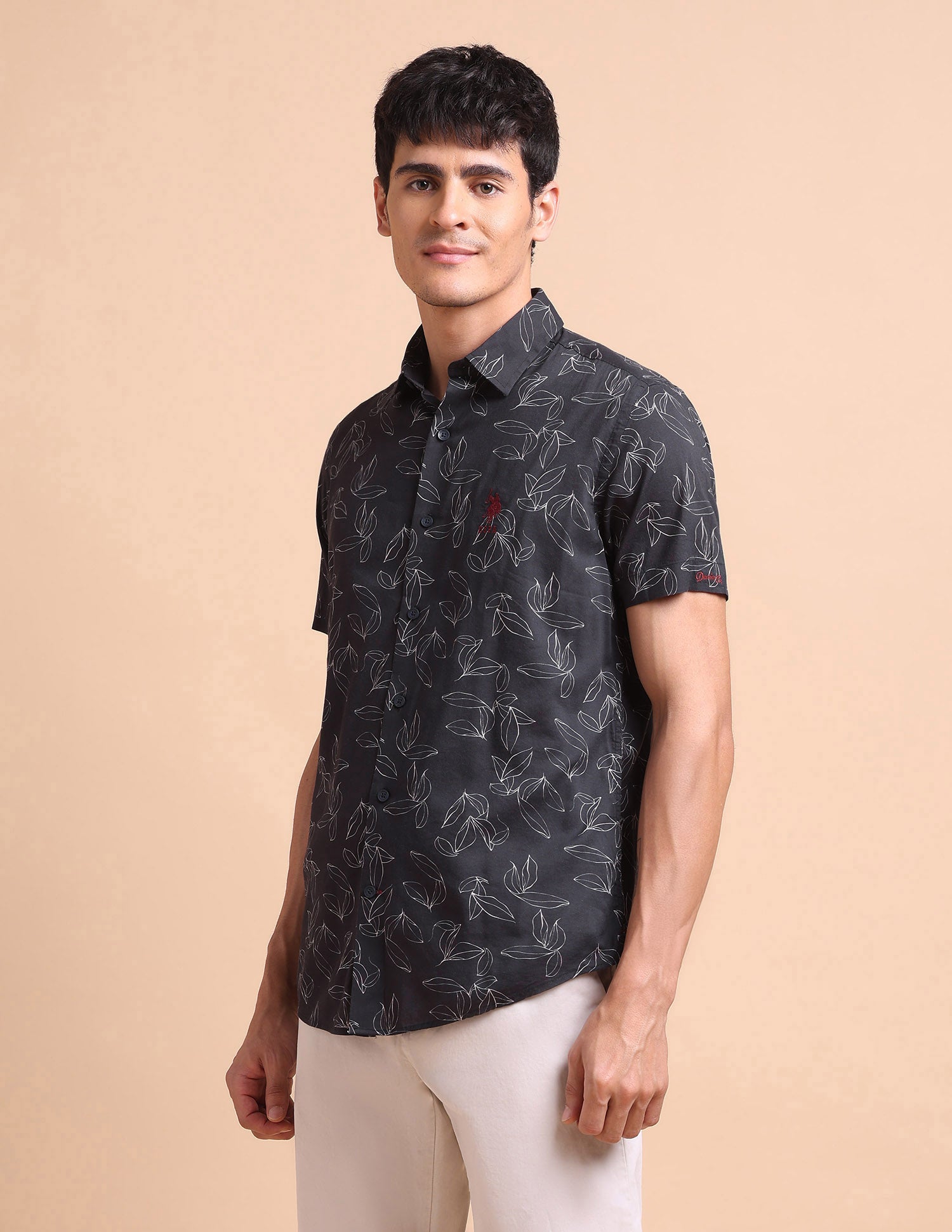 Manhattan Slim Fit All-Over Shirt Navy - U.S. POLO ASSN. | Large